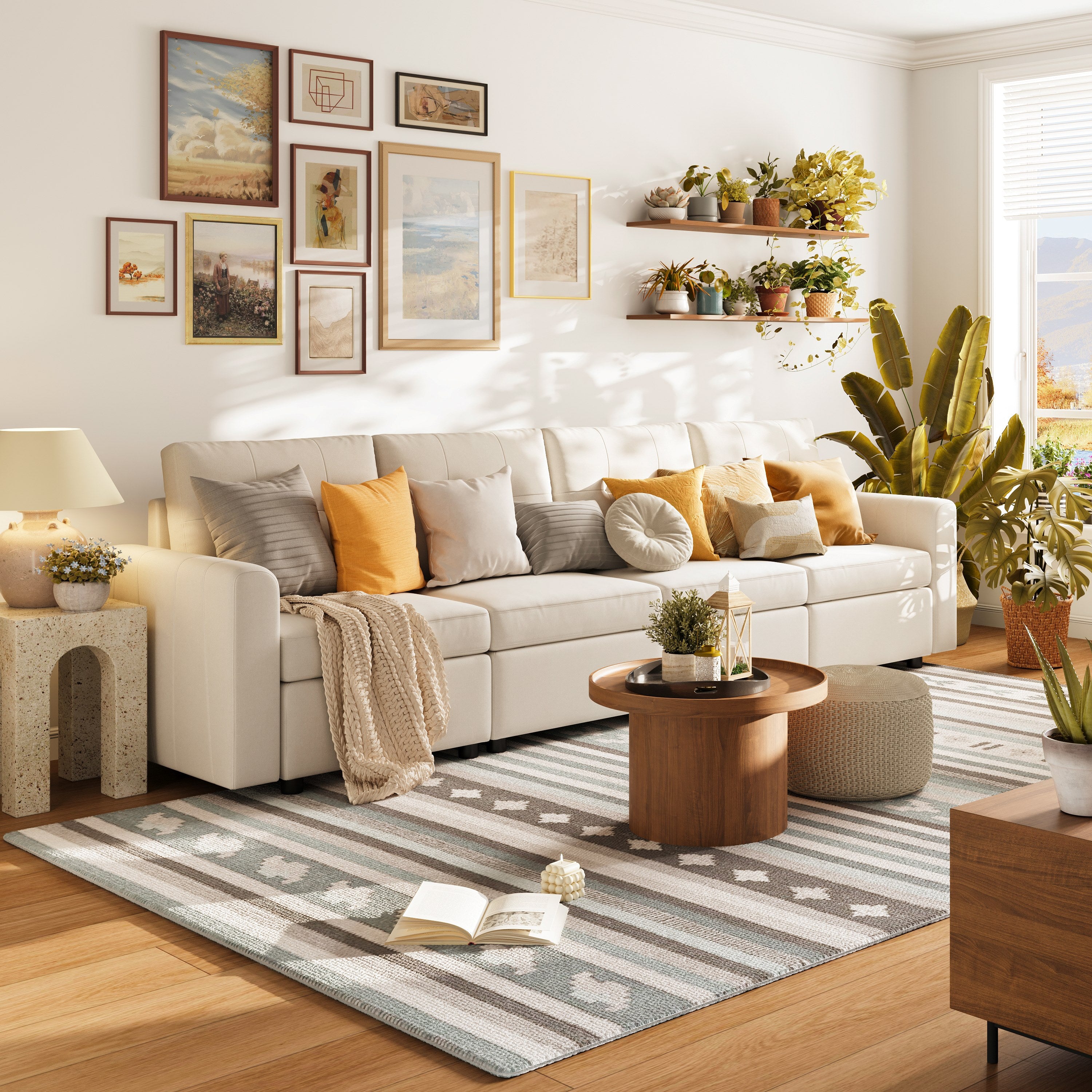 Embrace Elegance and Versatility with a Cream Modular Sofa - LINSY HOME