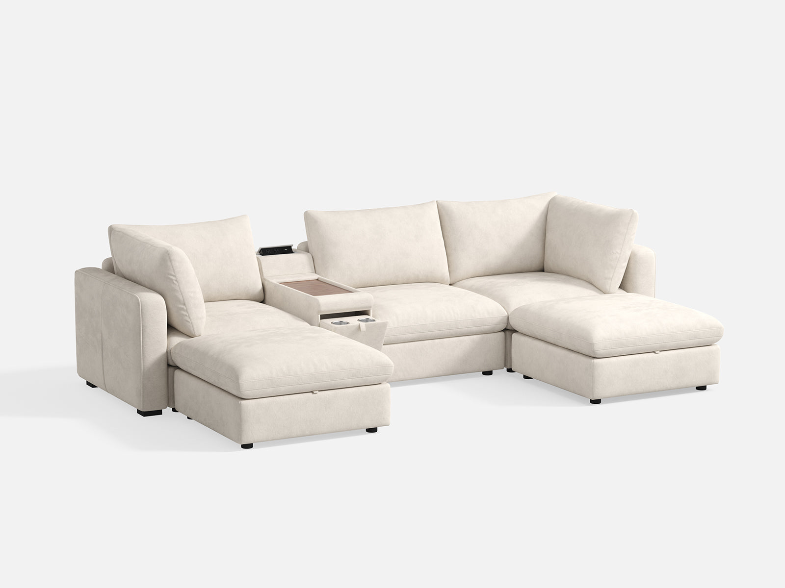 RUBIK V 3 Seats with 2 Ottomans & Console