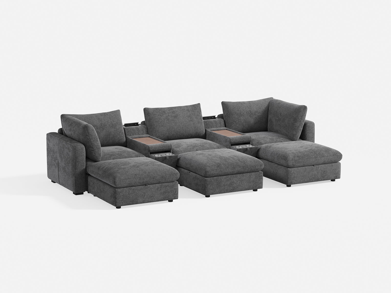 RUBIK V 3 Seats with 3 Ottomans & 2 Consoles