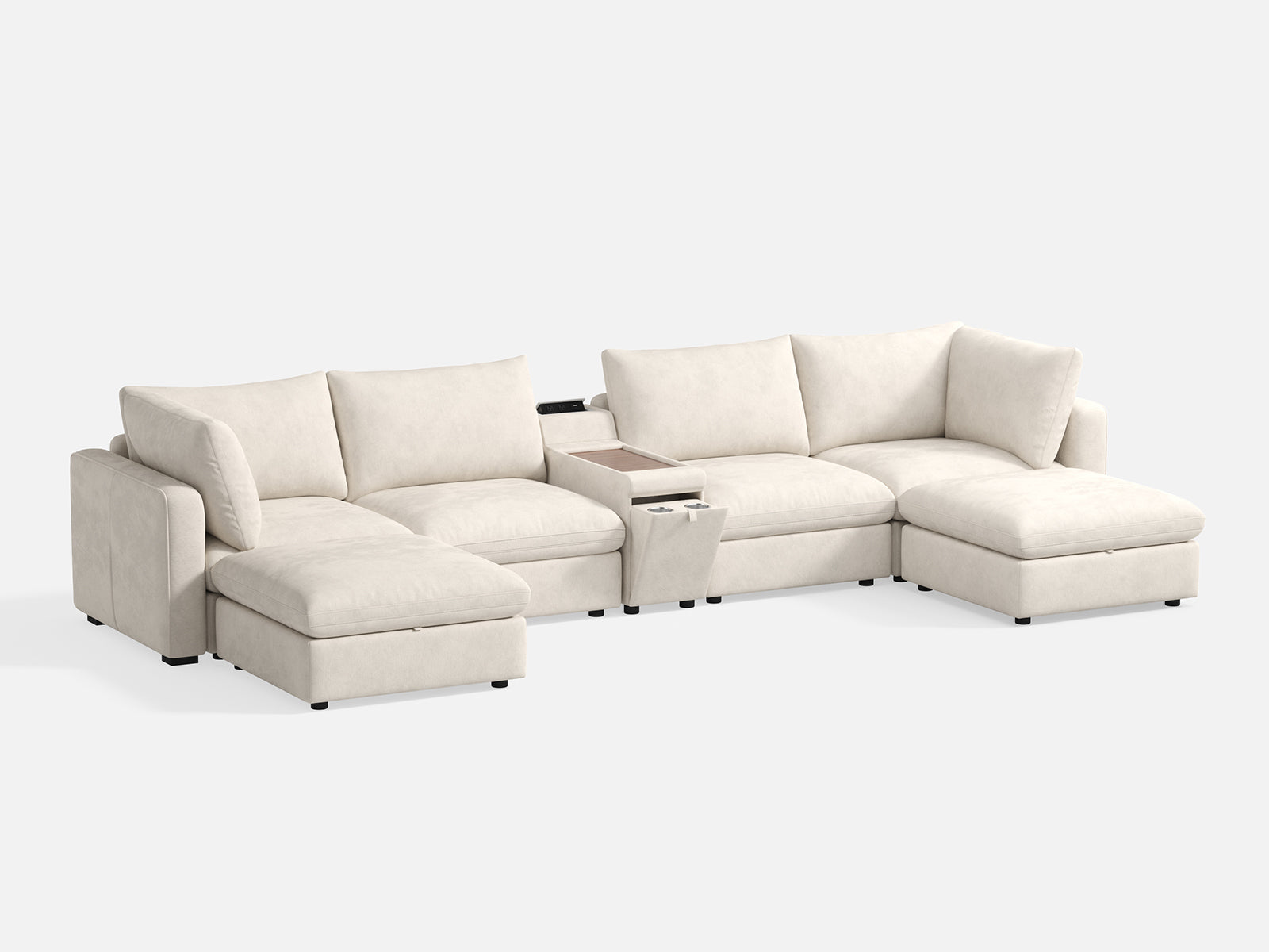 RUBIK V 4 Seats with 2 Ottomans & Console