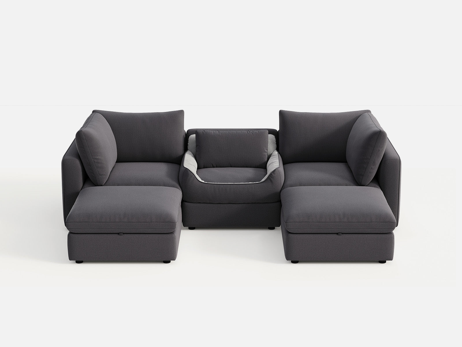 RUBIK V 3 Seats with 2 Ottomans & Pet Bed Module