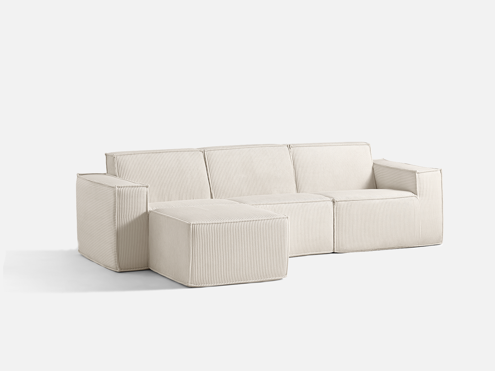Pop-Seat 3 Seats with Ottoman, Compressed Self-Inflating Foam Sofa - LINSY HOME