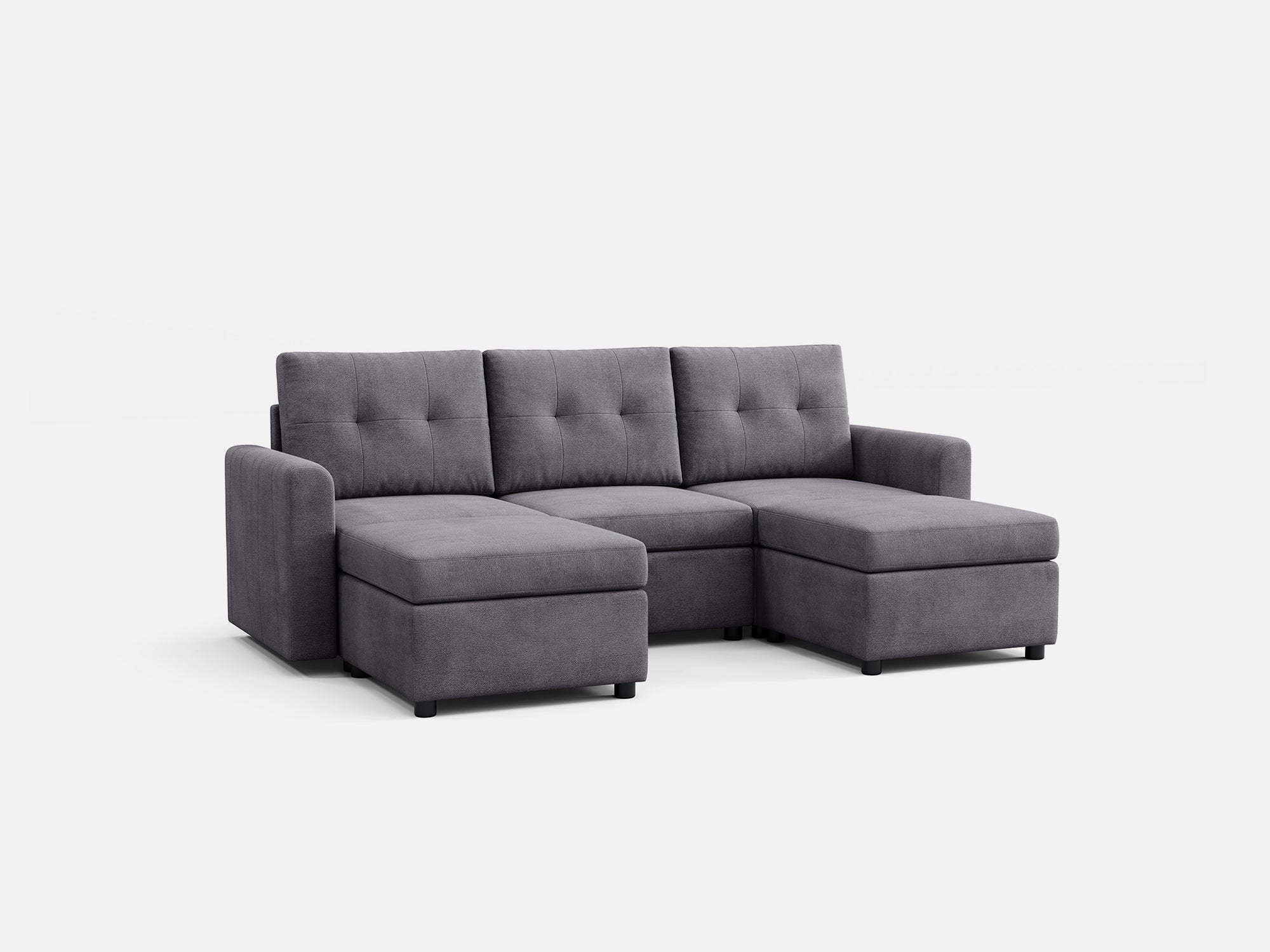 RUBIK III 3 Seats with 2 Ottomans - LINSY HOME