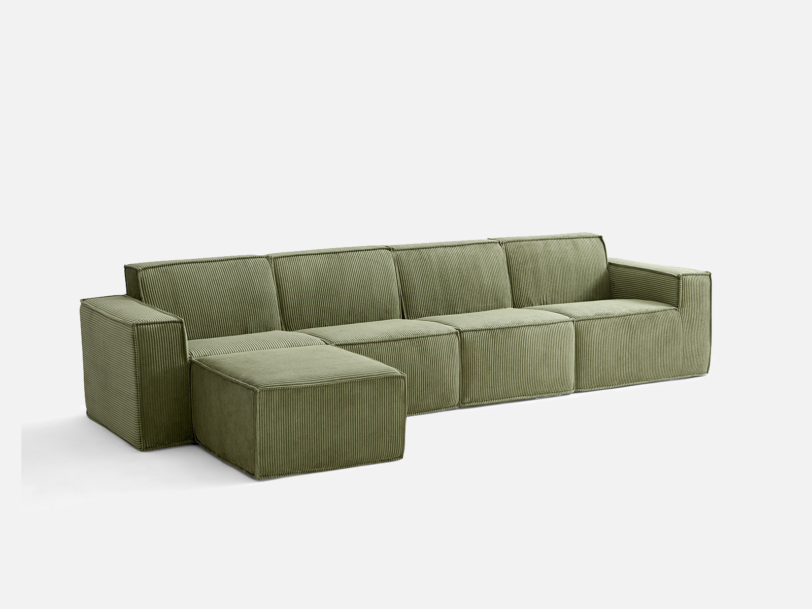 Pop-Seat 4 Seats with Ottoman, Compressed Self-Inflating Foam Sofa - LINSY HOME