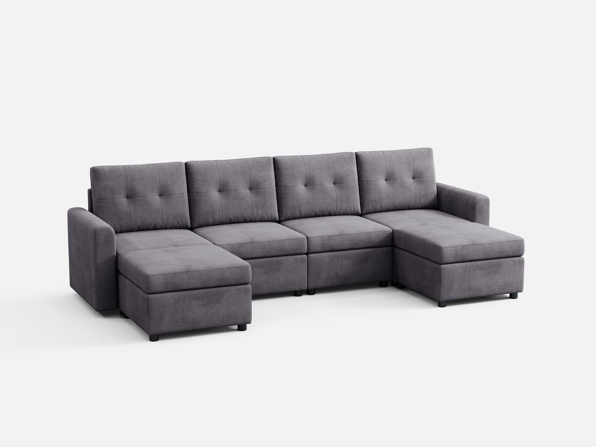 RUBIK III 4 Seats with 2 Ottomans - LINSY HOME