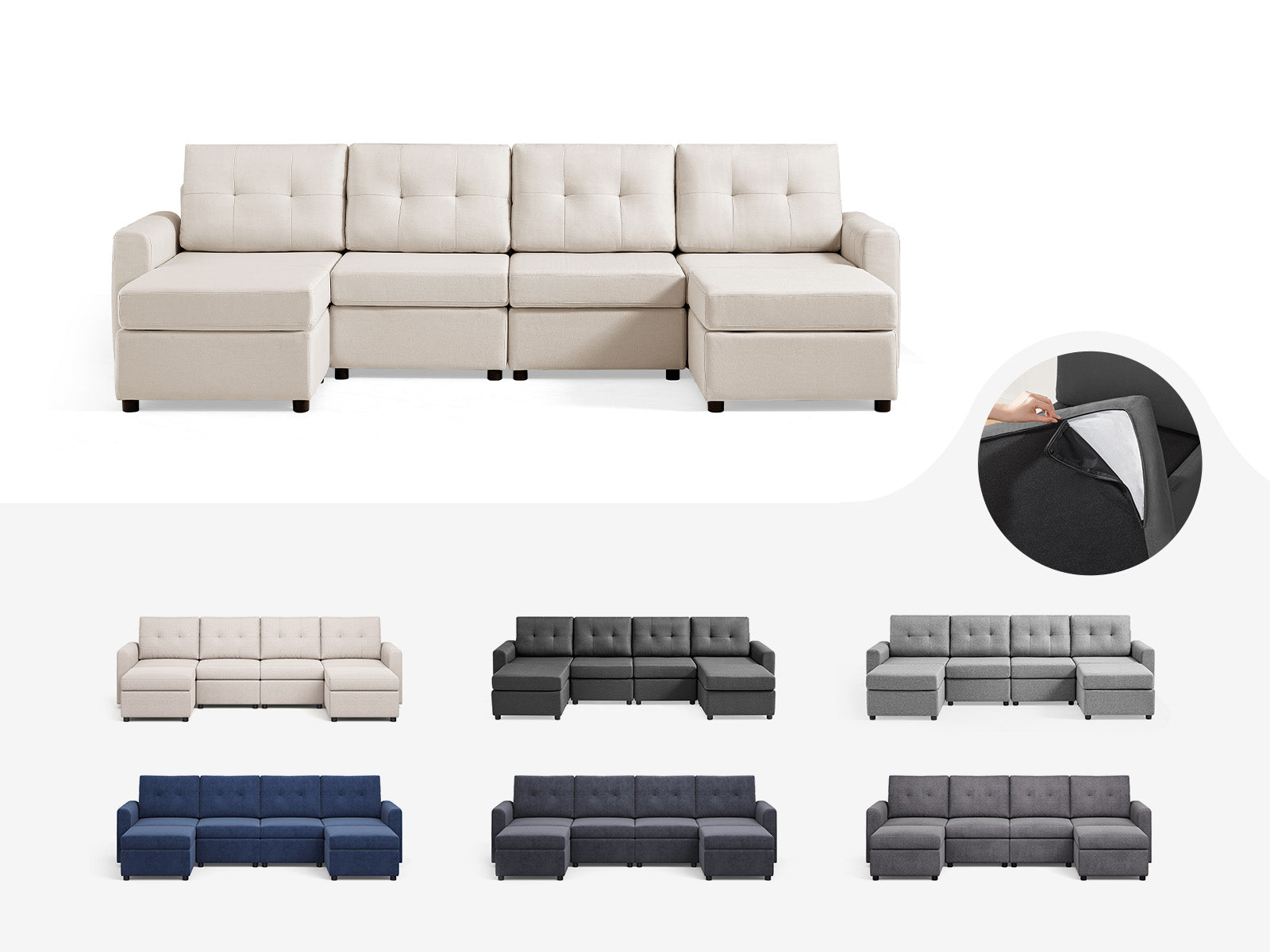 Replacement Covers Set for RUBIK III 4 Seats with 2 Ottoman