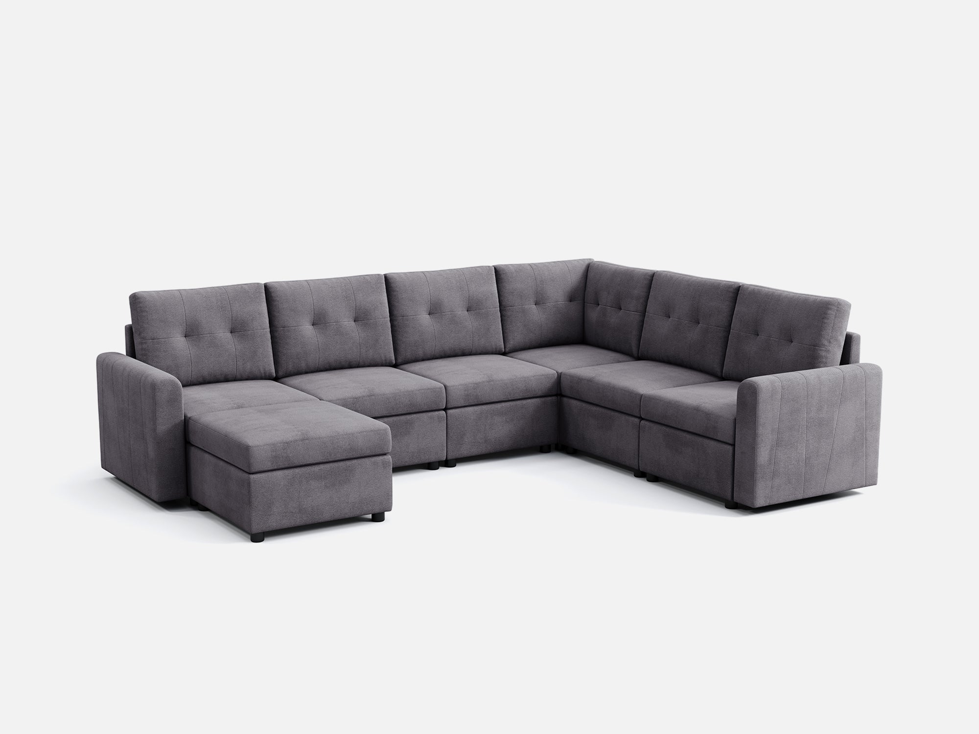 RUBIK III 5 Seats with Corner & Ottoman - LINSY HOME