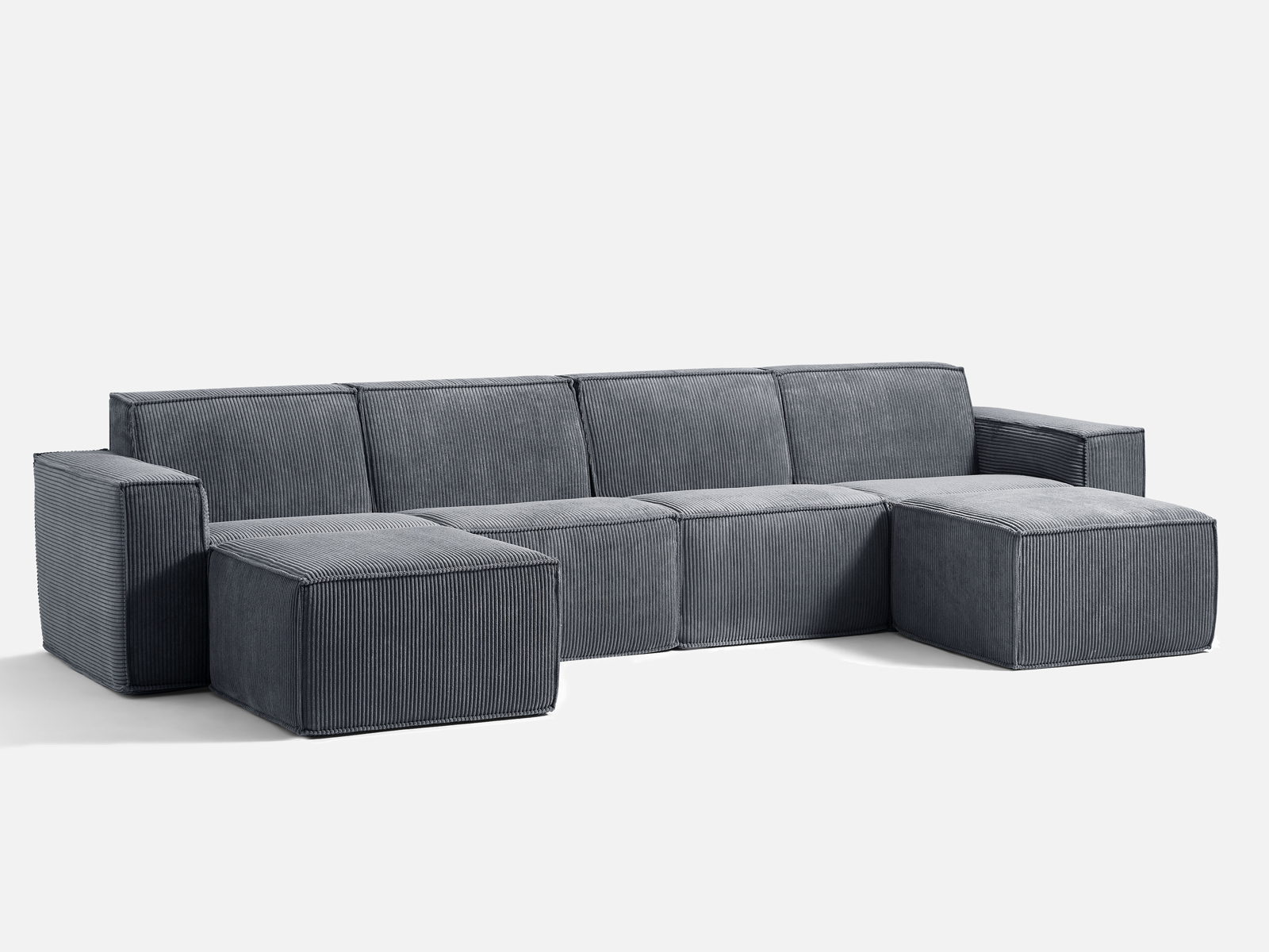 Pop-Seat 4 Seats with 2 Ottomans, Compressed Self-Inflating Foam Sofa - LINSY HOME