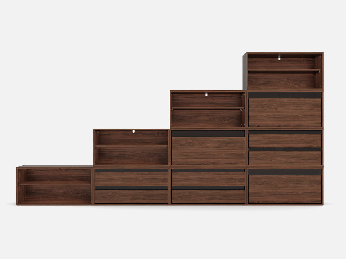 CABIK I 4 Open & 3 Single-Drawer & 3 Double-Drawer Cabinet