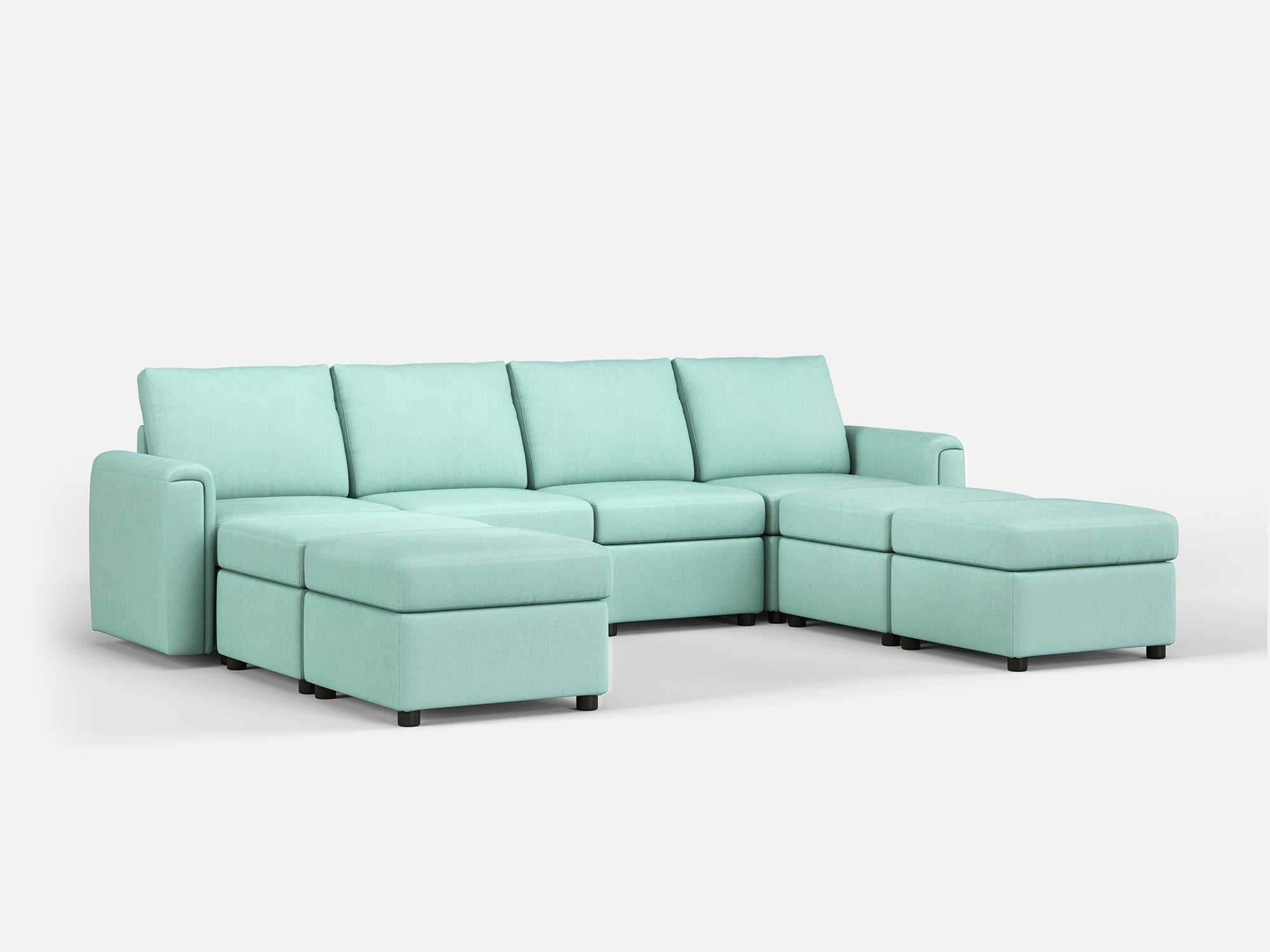 RUBIK I 4 Seats with 4 Ottomans - LINSY HOME