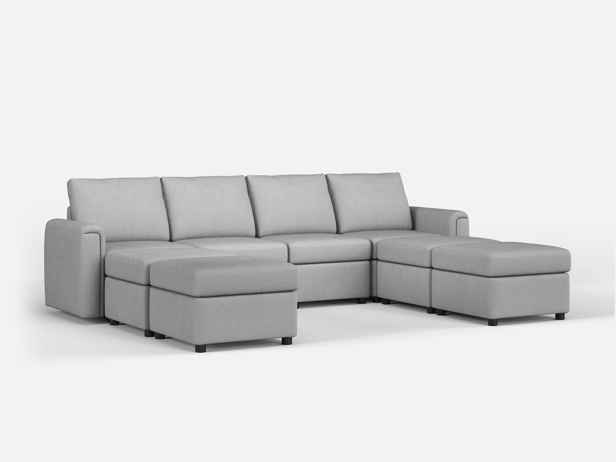 RUBIK I 4 Seats with 4 Ottomans - LINSY HOME