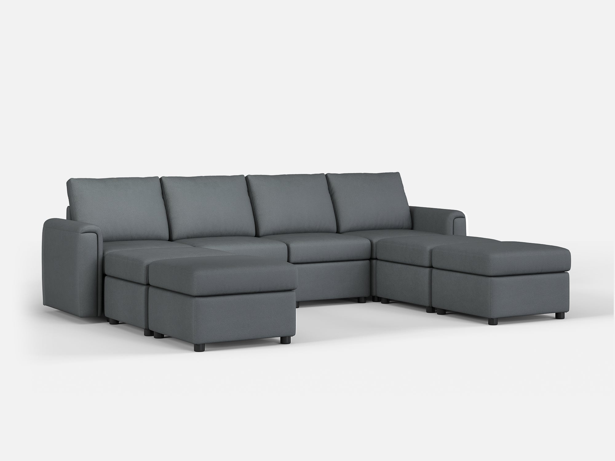 RUBIK I 4 Seats with 4 Ottomans - LINSY HOME