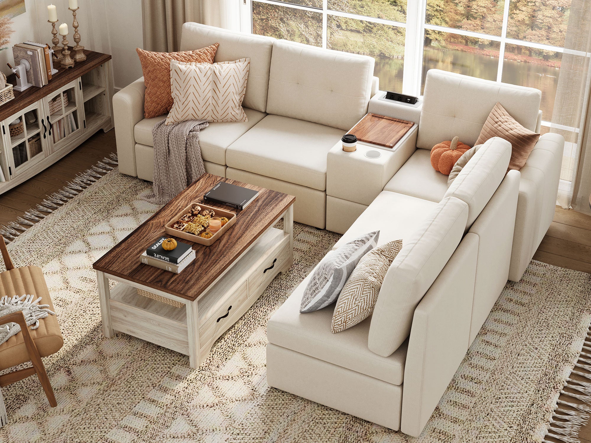 RUBIK III 5 Seats with Console - LINSY HOME