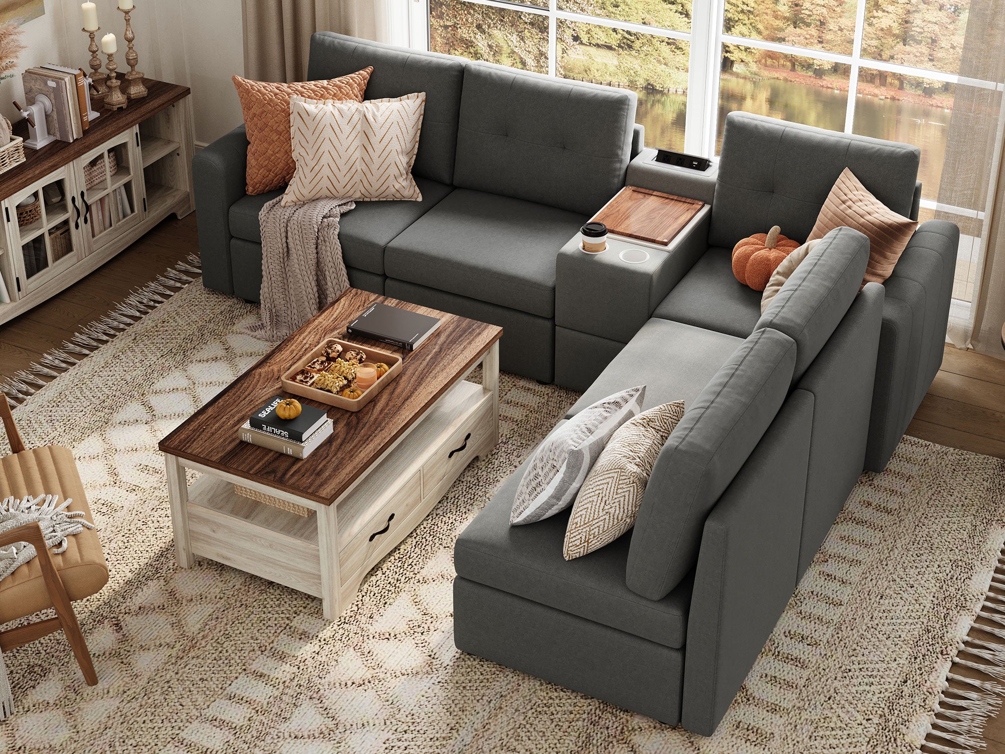 RUBIK III 5 Seats with Console - LINSY HOME