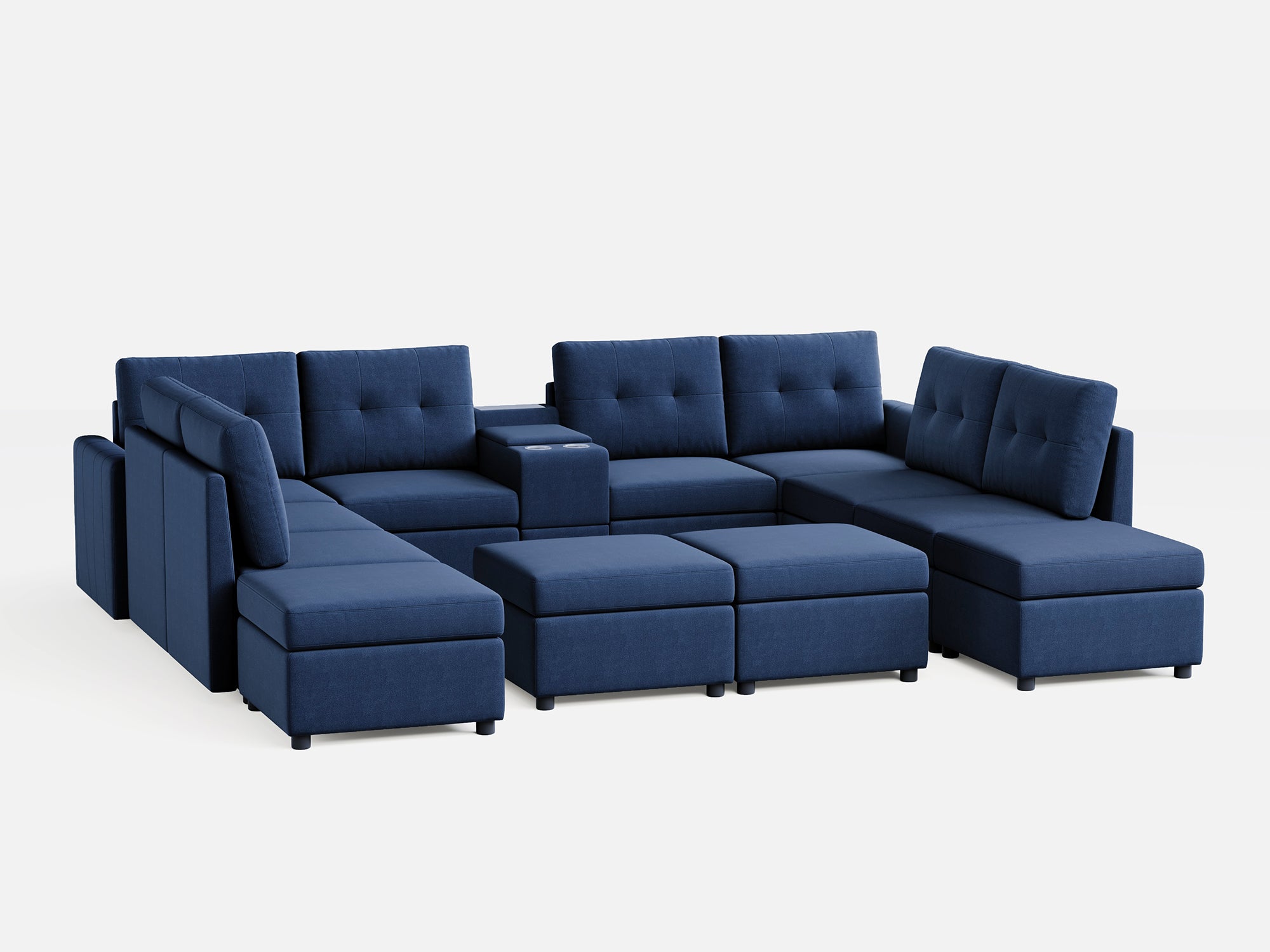 RUBIK III 8 Seats with 4 Ottomans & Console - LINSY HOME