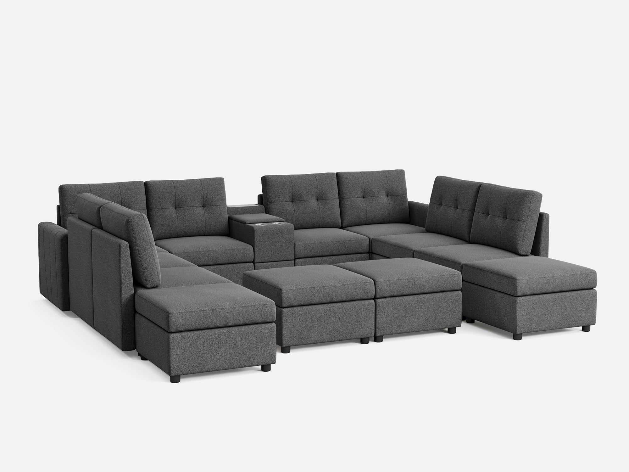 RUBIK III 8 Seats with 4 Ottomans & Console - LINSY HOME