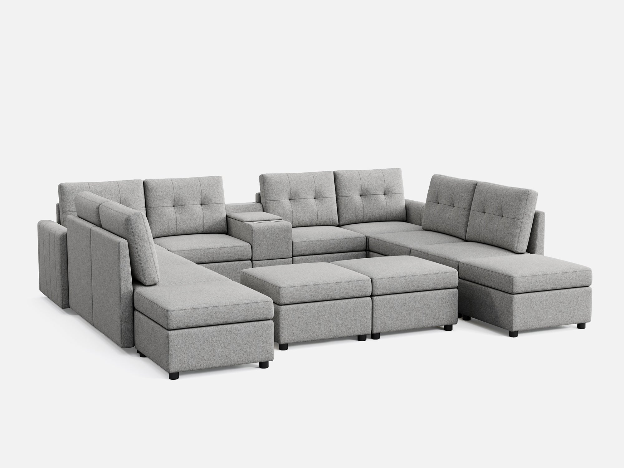 RUBIK III 8 Seats with 4 Ottomans & Console - LINSY HOME