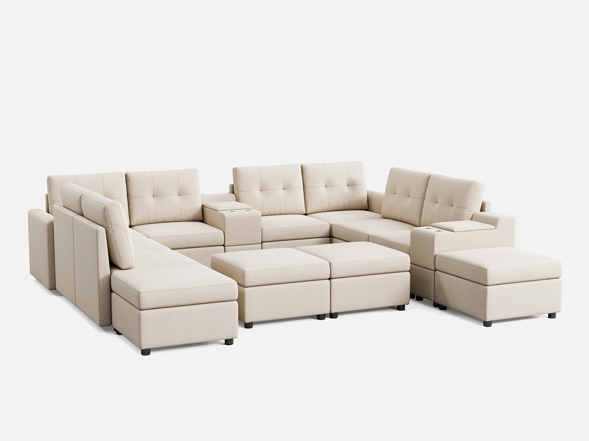 RUBIK III 8 Seats with 4 Ottomans & 2 Consoles - LINSY HOME