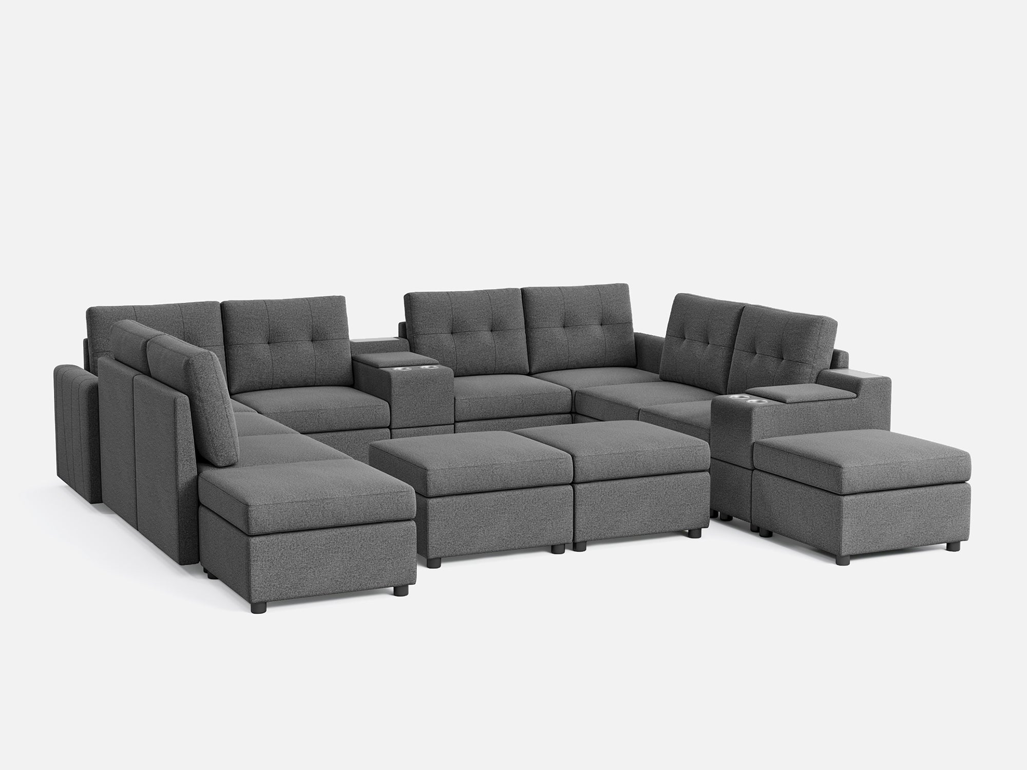 RUBIK III 8 Seats with 4 Ottomans & 2 Consoles - LINSY HOME