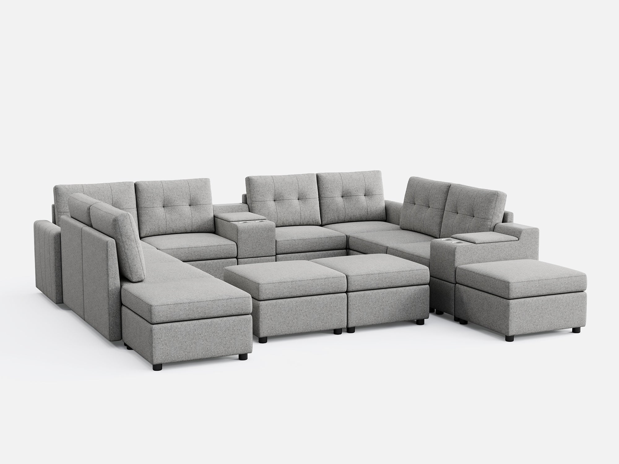 RUBIK III 8 Seats with 4 Ottomans & 2 Consoles - LINSY HOME