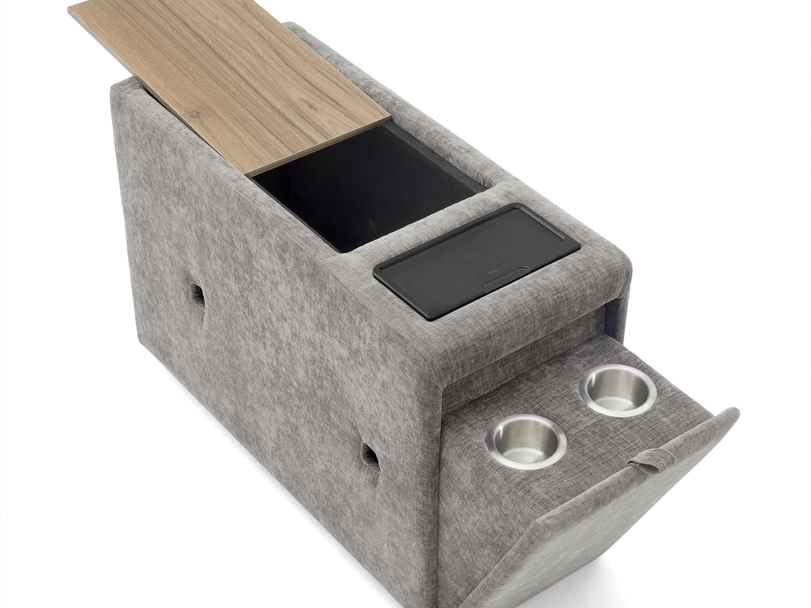 Pop-Seat Sectional Sofa with 2 Seats, 2 Chaise Lounges & Console