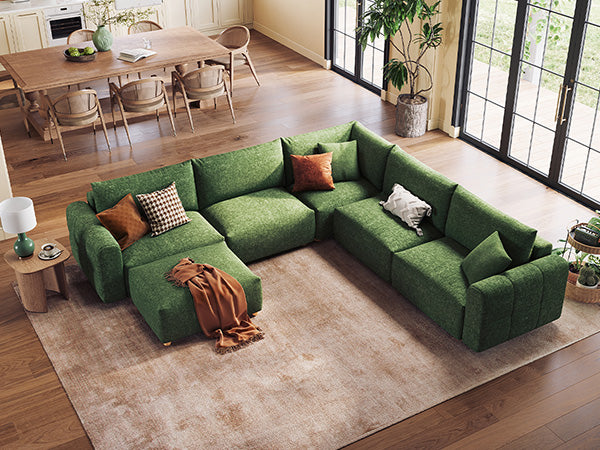 RUBIK L 4 Seats with Ottoman & Corner