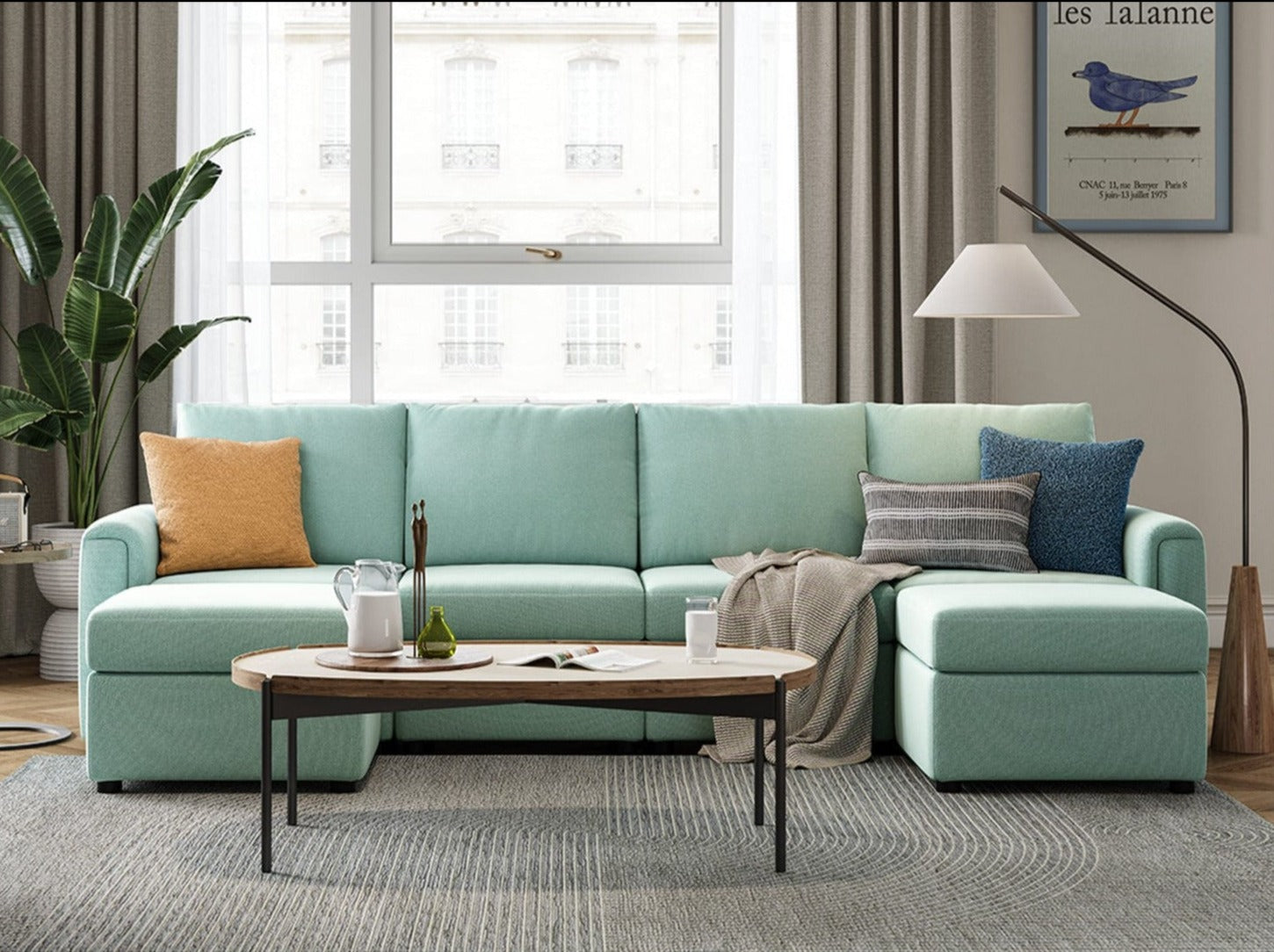 RUBIK I 4 Seats with 2 Ottomans - LINSY HOME