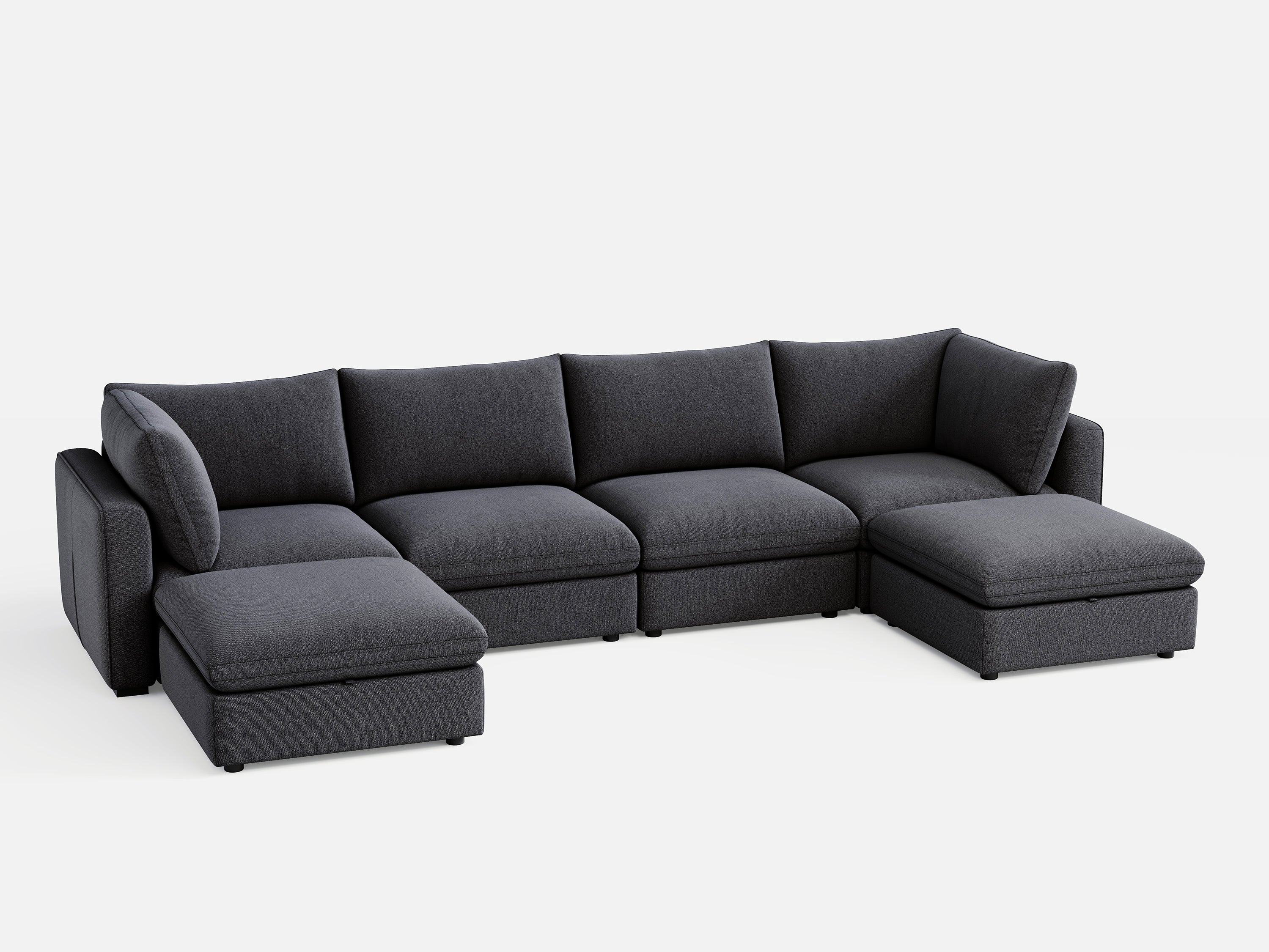 RUBIK V 4 Seats with 2 Ottomans - LINSY HOME