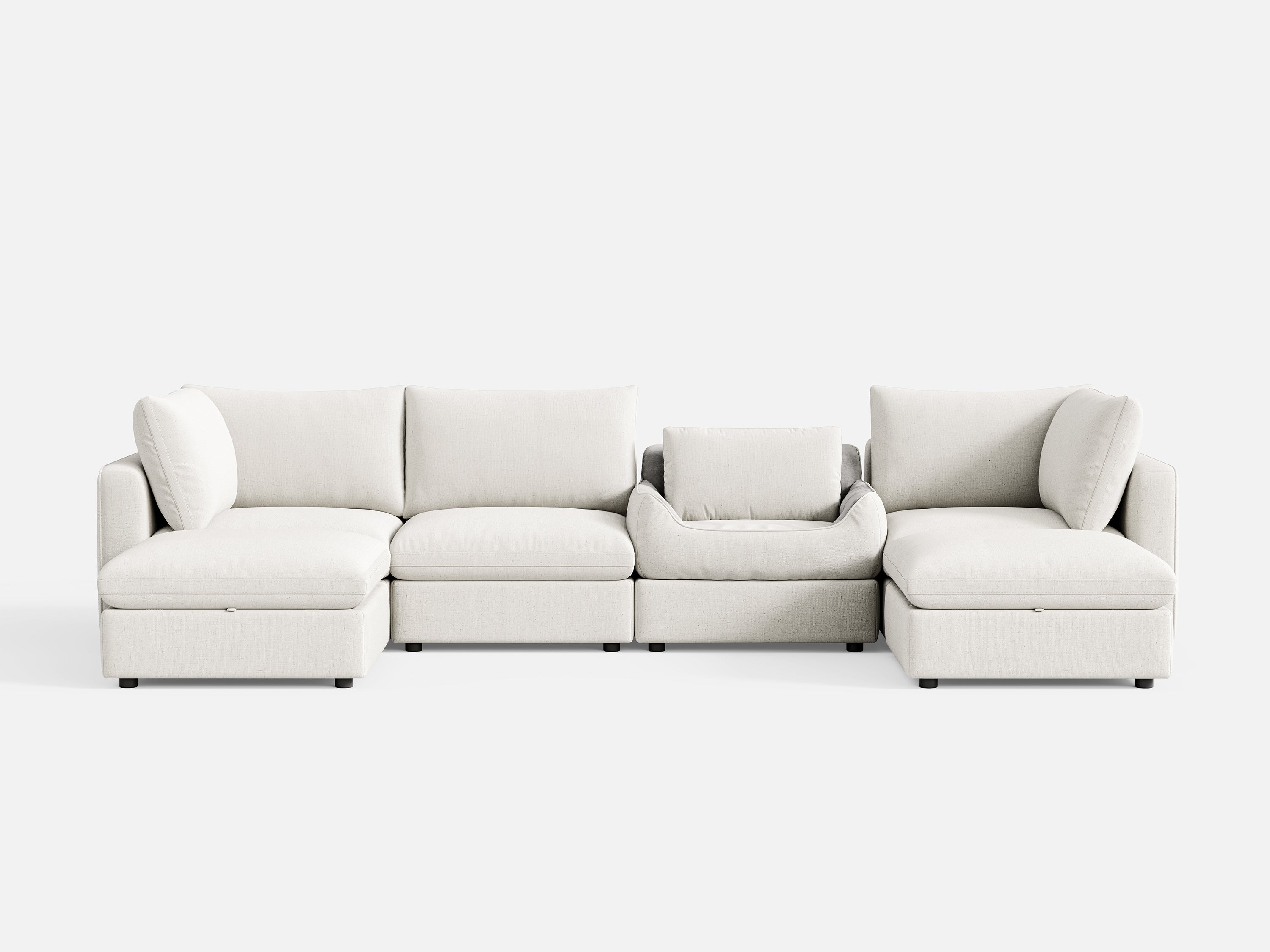 RUBIK V 4 Seats with 2 Ottomans & Pet Bed Module - LINSY HOME