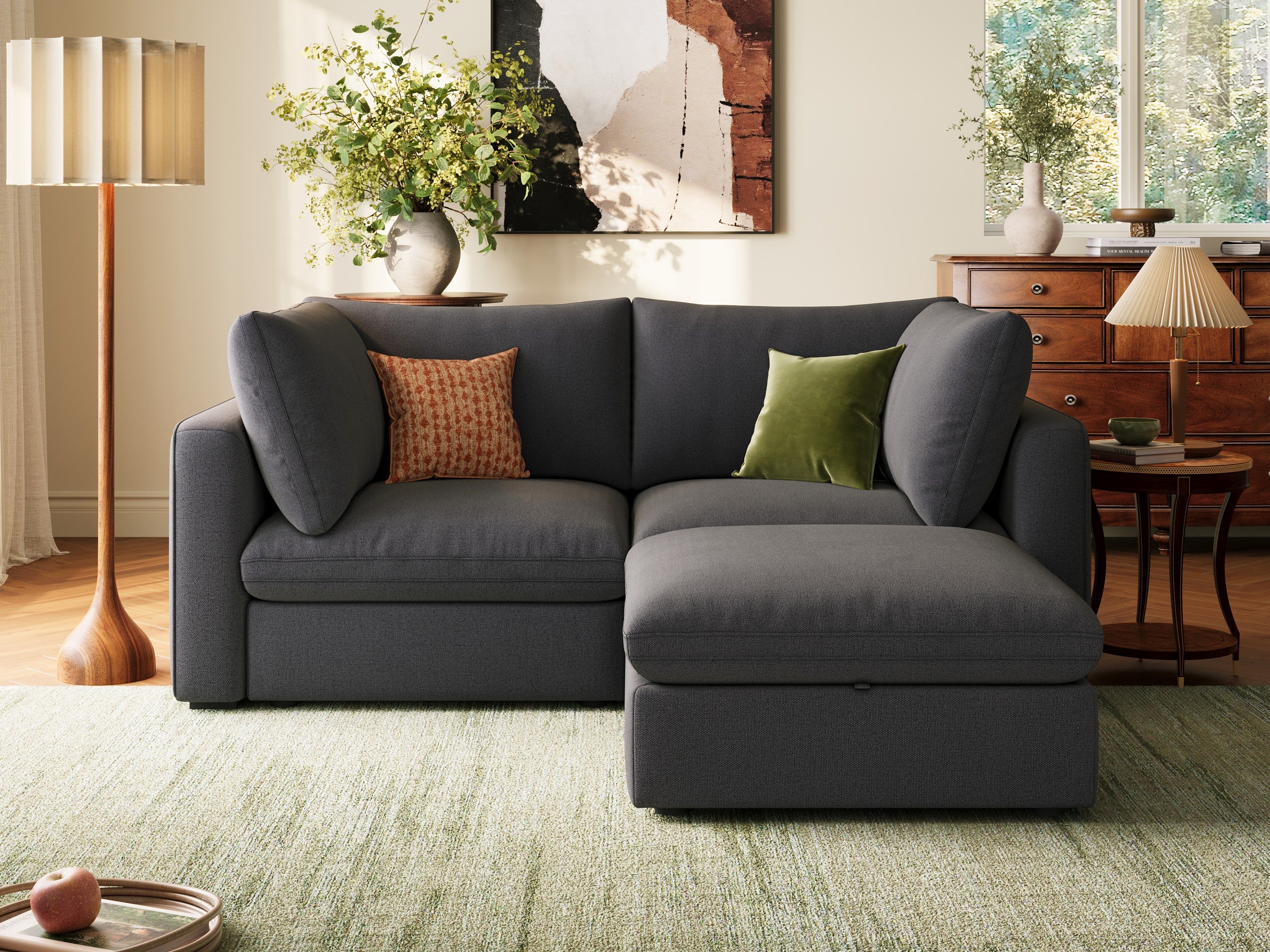 RUBIK V 2 Seats with Ottoman - LINSY HOME