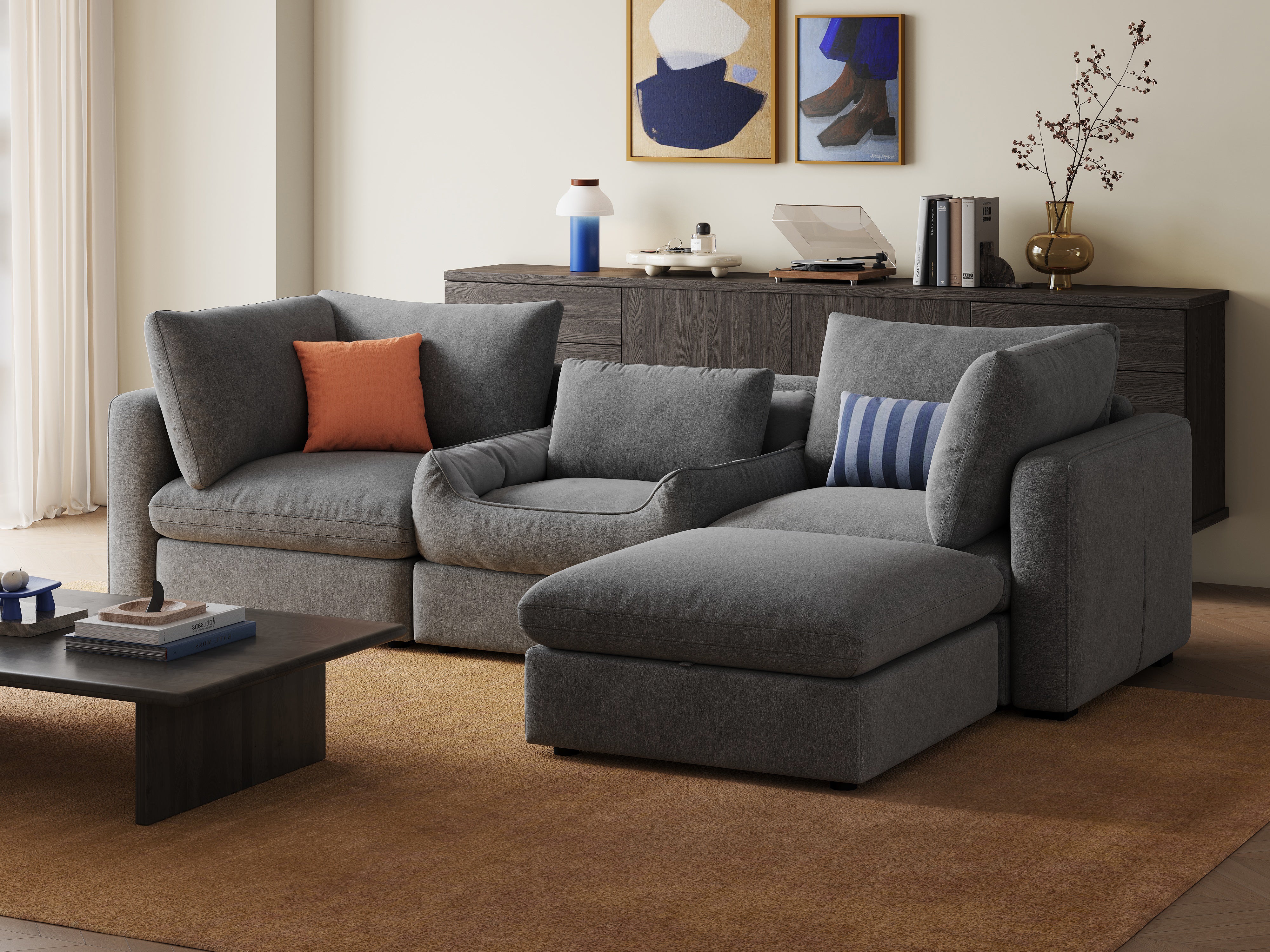 RUBIK V 3 Seats with Ottoman & Pet Bed Module