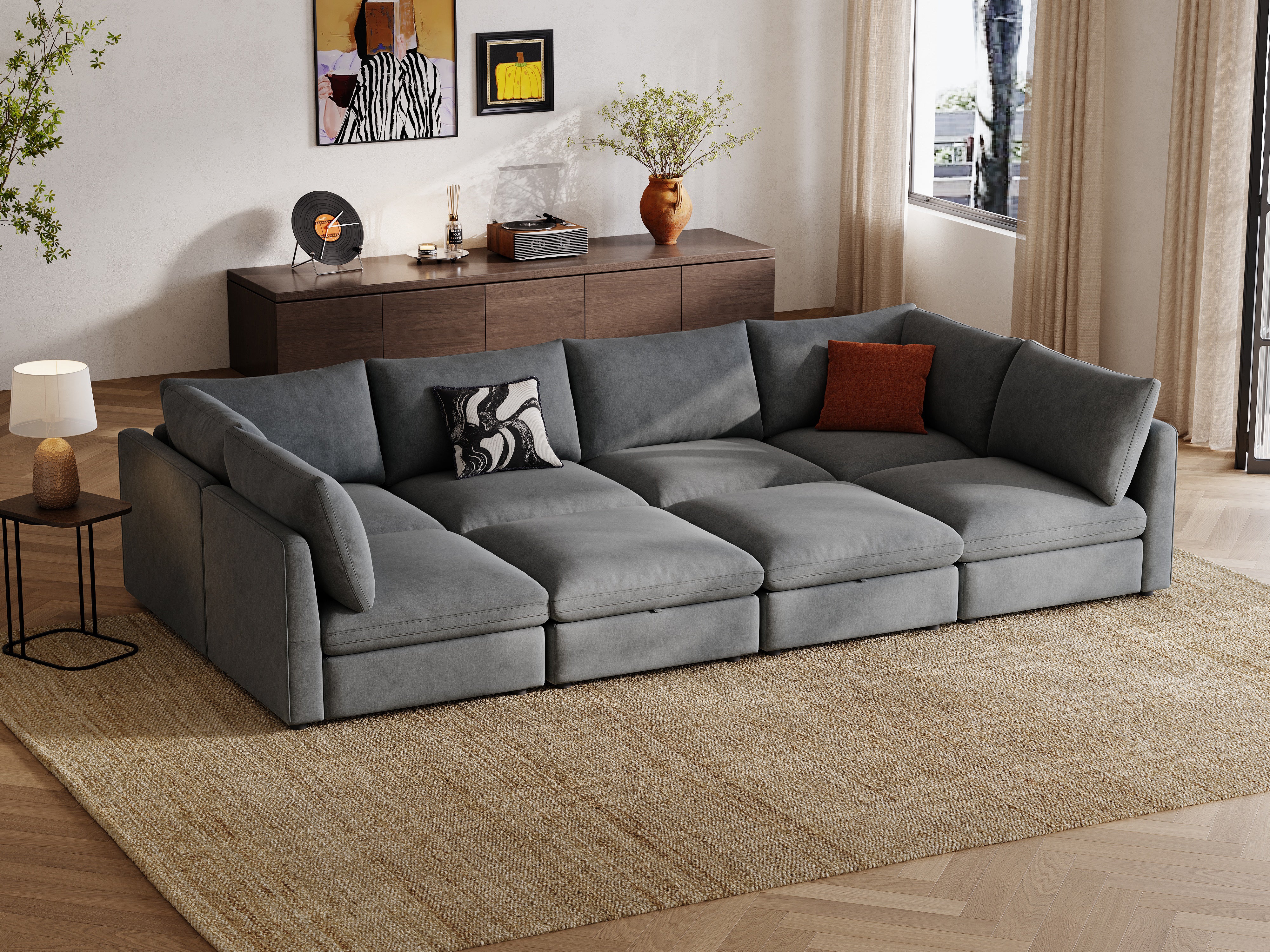 RUBIK V 4 Seats with 2 Corners & 2 Ottomans