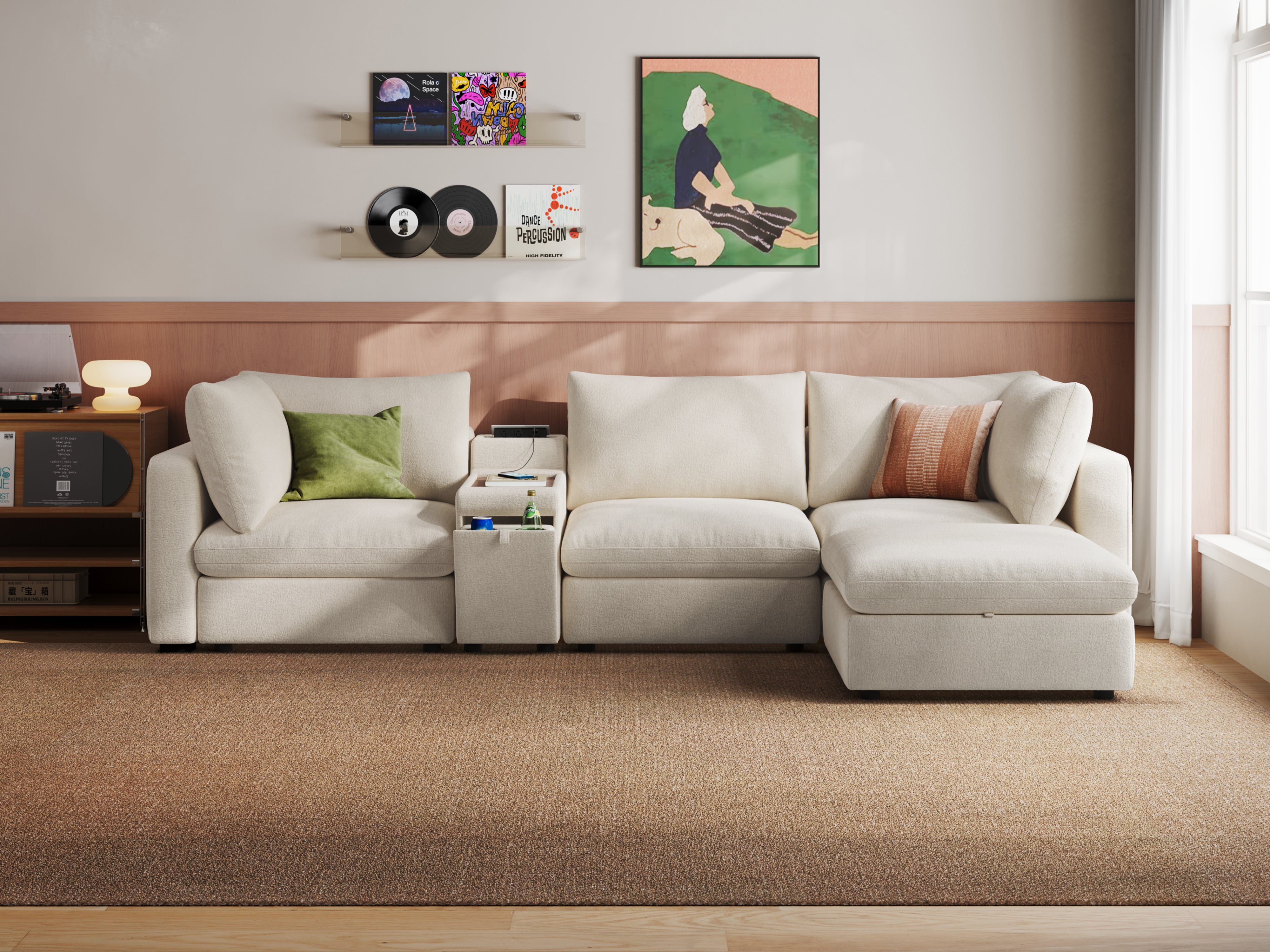 RUBIK V 3 Seats with Ottoman & Console