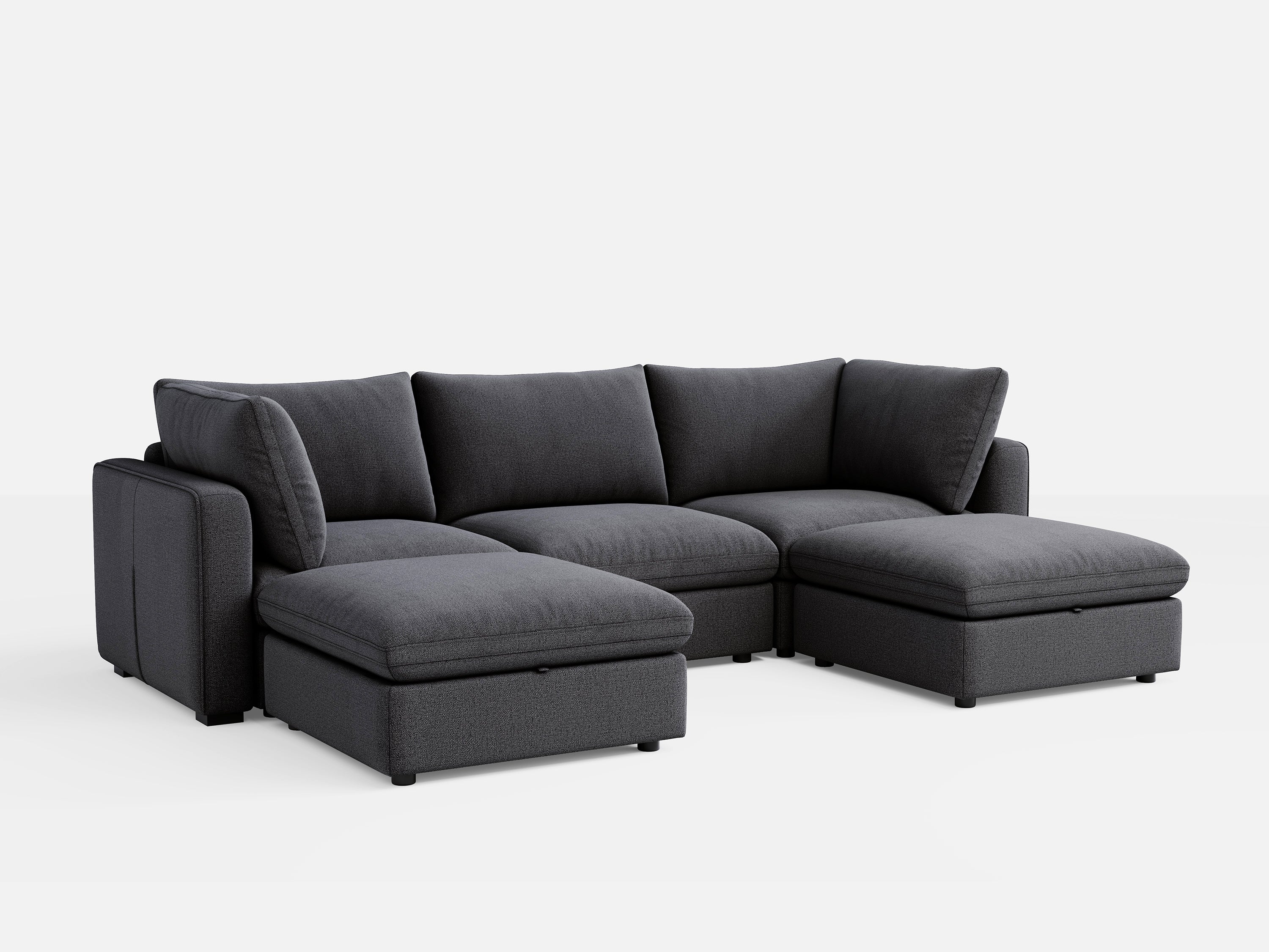 RUBIK V 3 Seats with 2 Ottomans - LINSY HOME