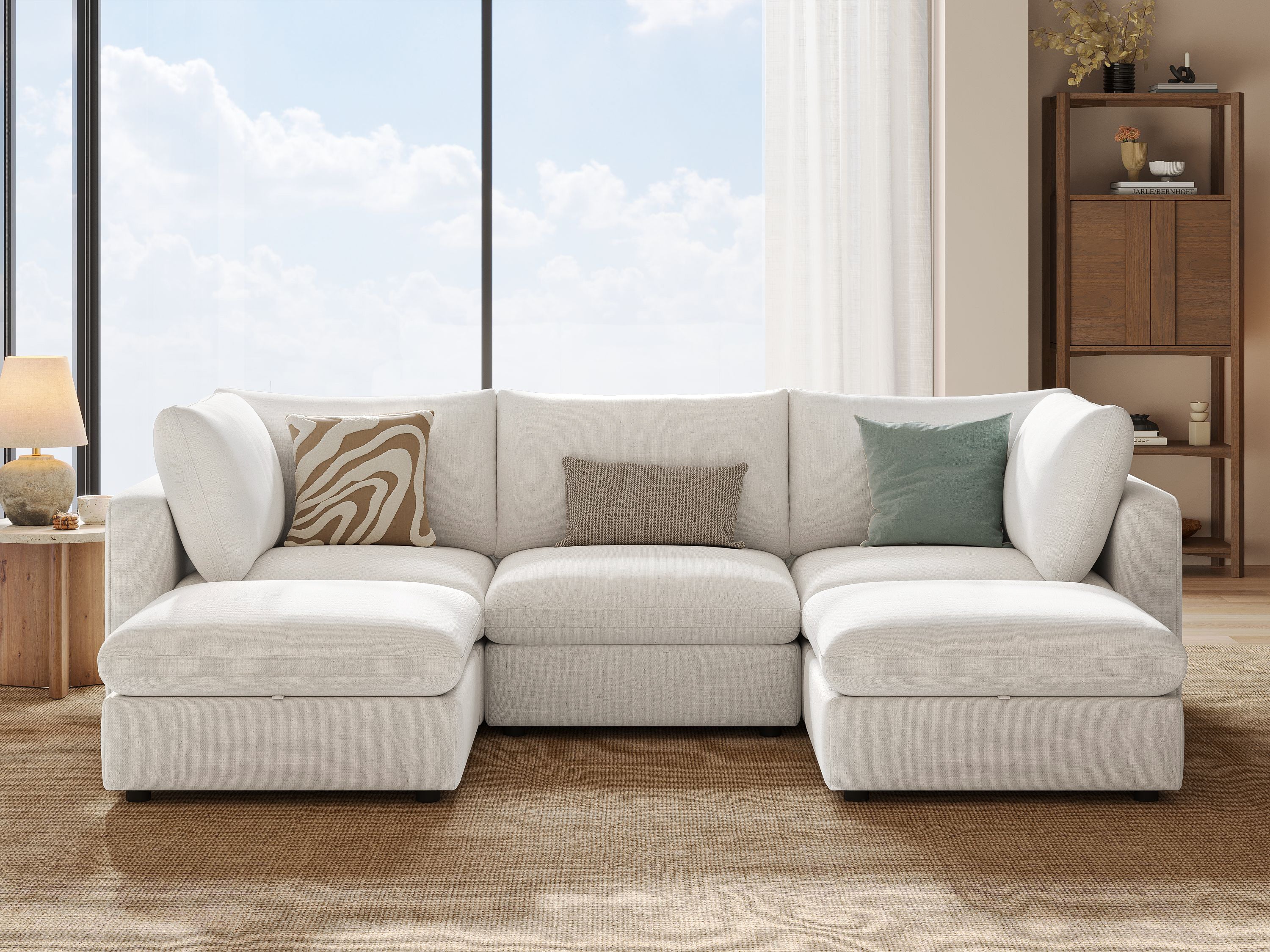 RUBIK V 3 Seats with 2 Ottomans - LINSY HOME