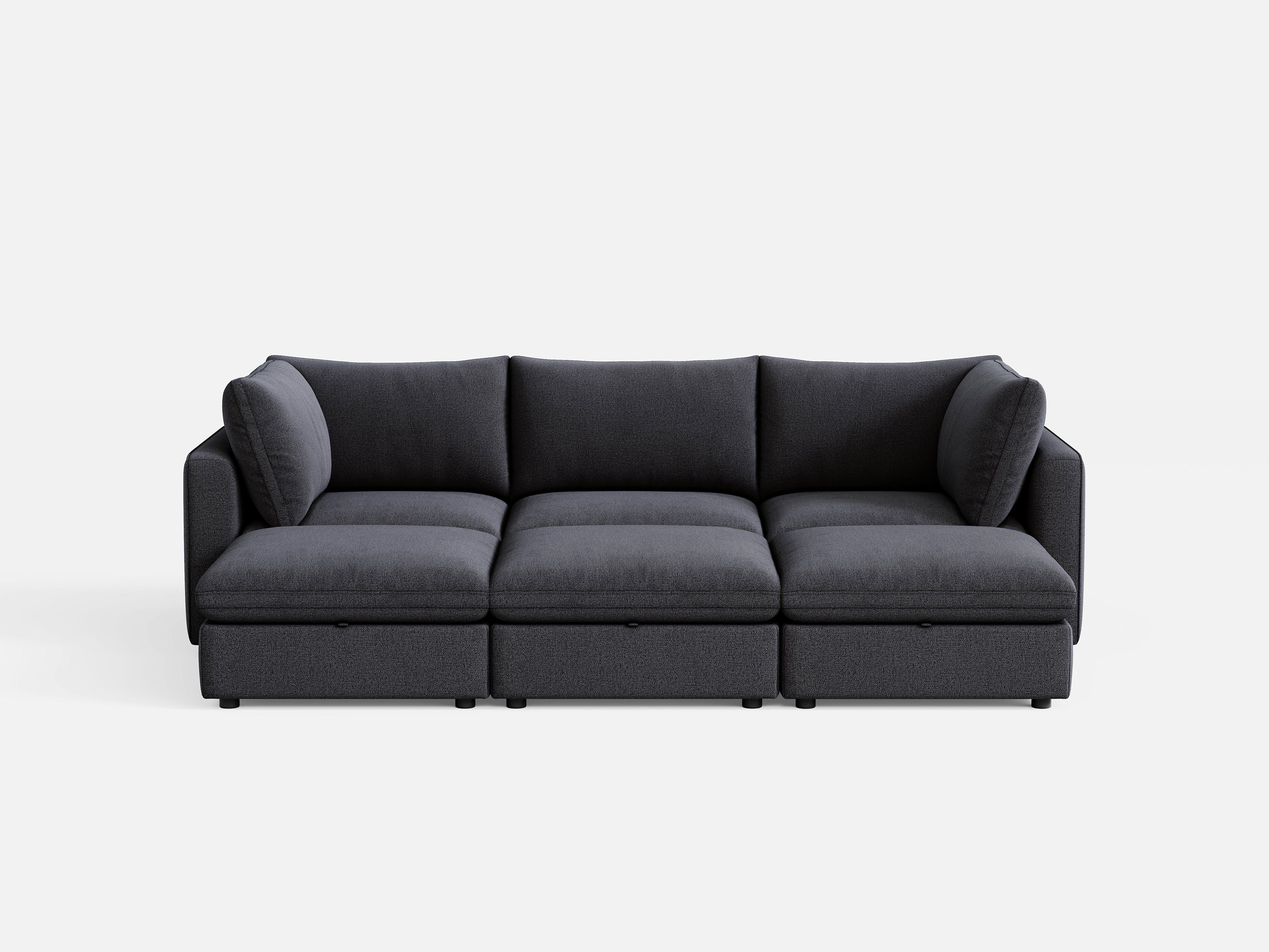 RUBIK V 3 Seats with 3 Ottomans - LINSY HOME