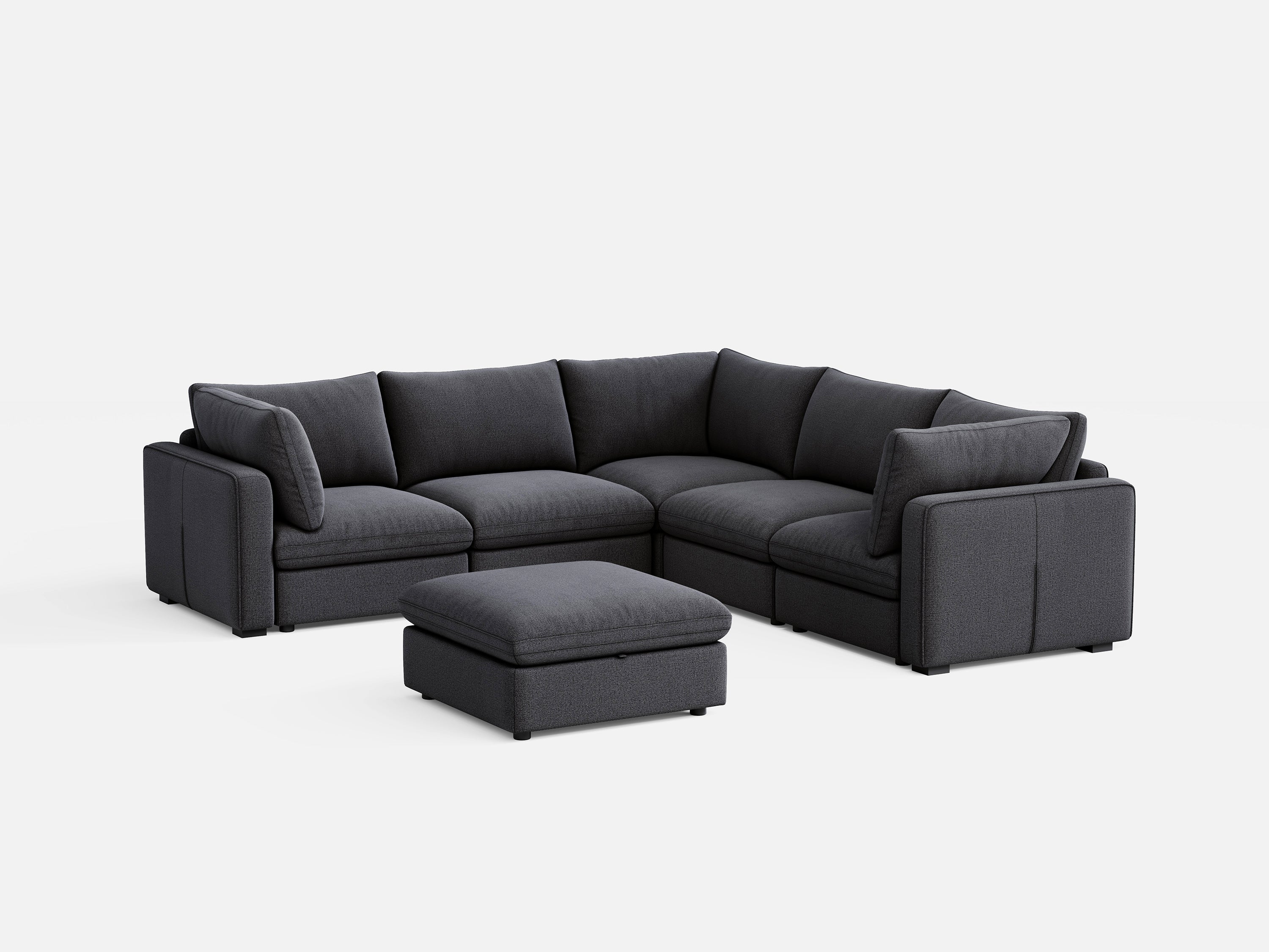 RUBIK V 4 Seats with Corner & Ottoman - LINSY HOME