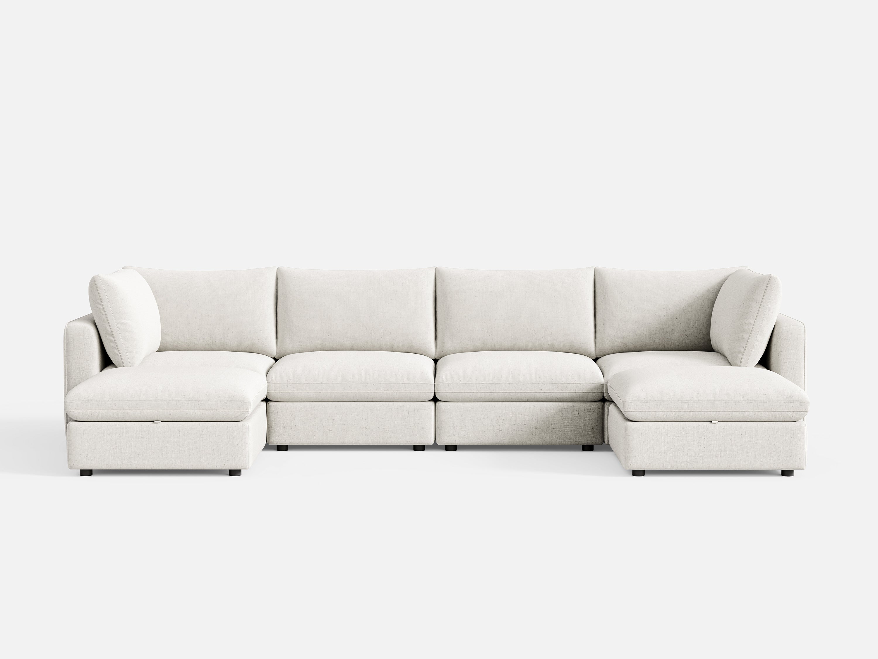 RUBIK V 4 Seats with 2 Ottomans - LINSY HOME