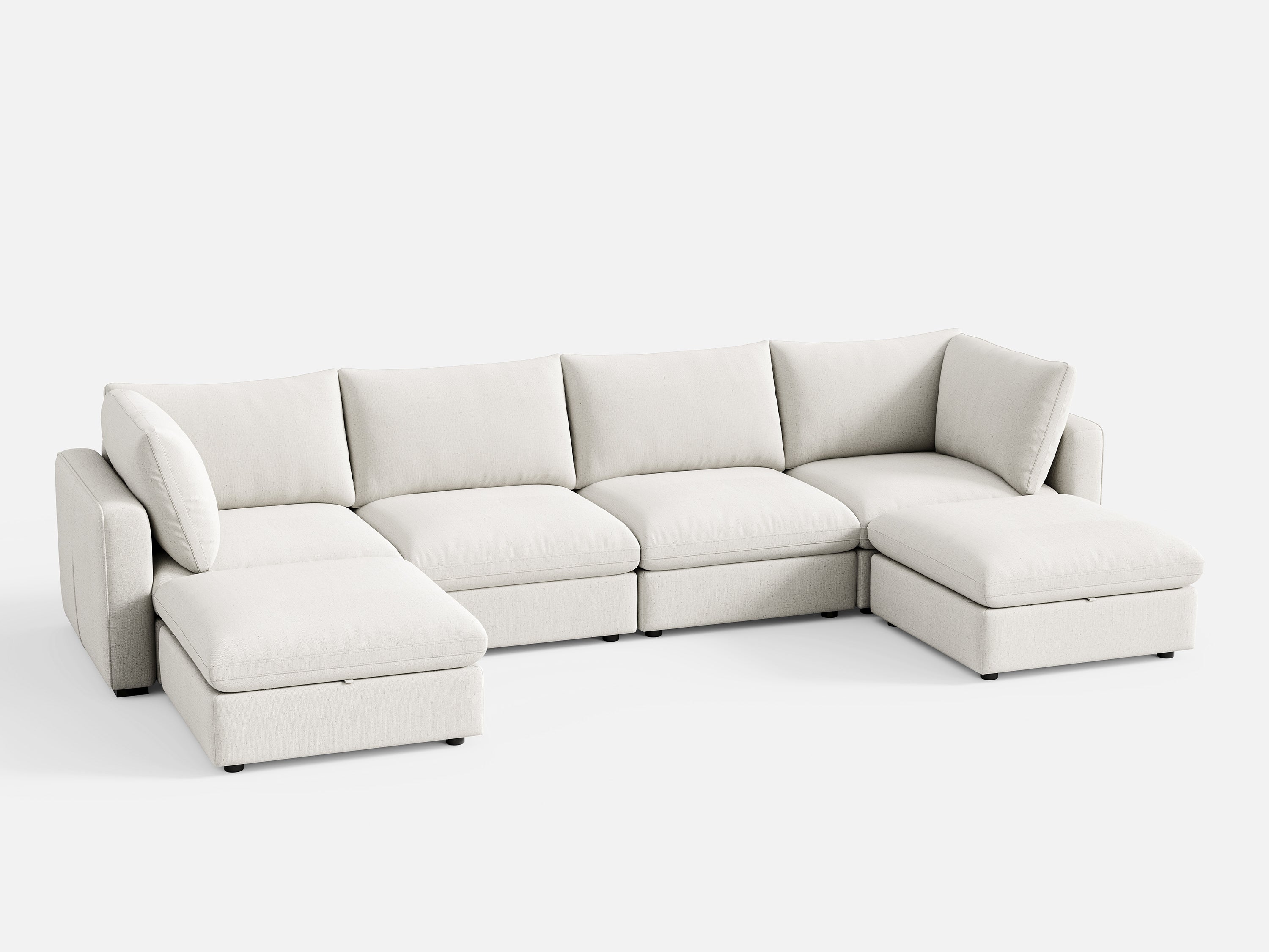 RUBIK V 4 Seats with 2 Ottomans - LINSY HOME