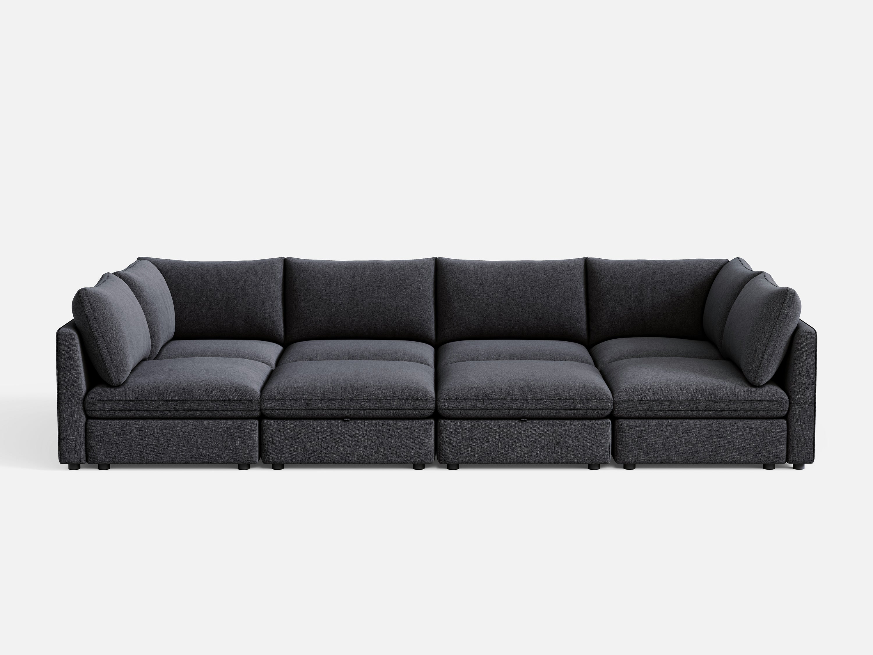 RUBIK V 4 Seats with 2 Corners & 2 Ottomans - LINSY HOME