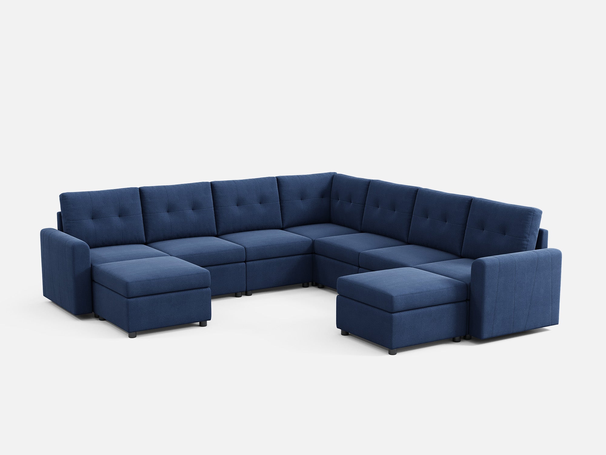 RUBIK III 6 Seats with Corner & 2 Ottomans - LINSY HOME