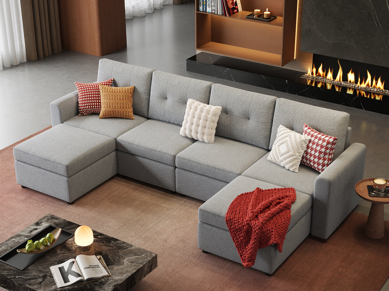 RUBIK III 4 Seats with 2 Ottomans