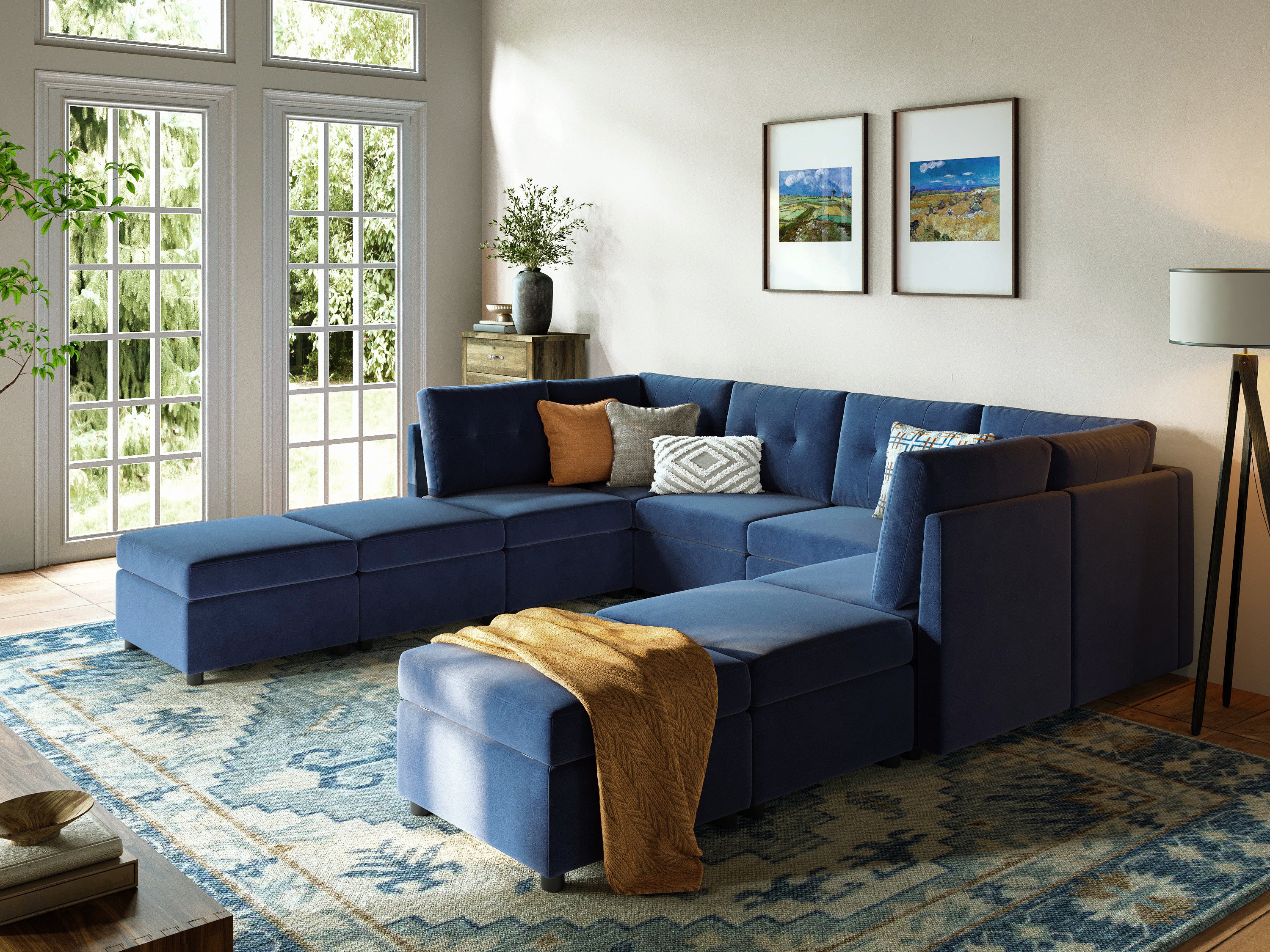 RUBIK III 6 Seats with 4 Ottomans - LINSY HOME