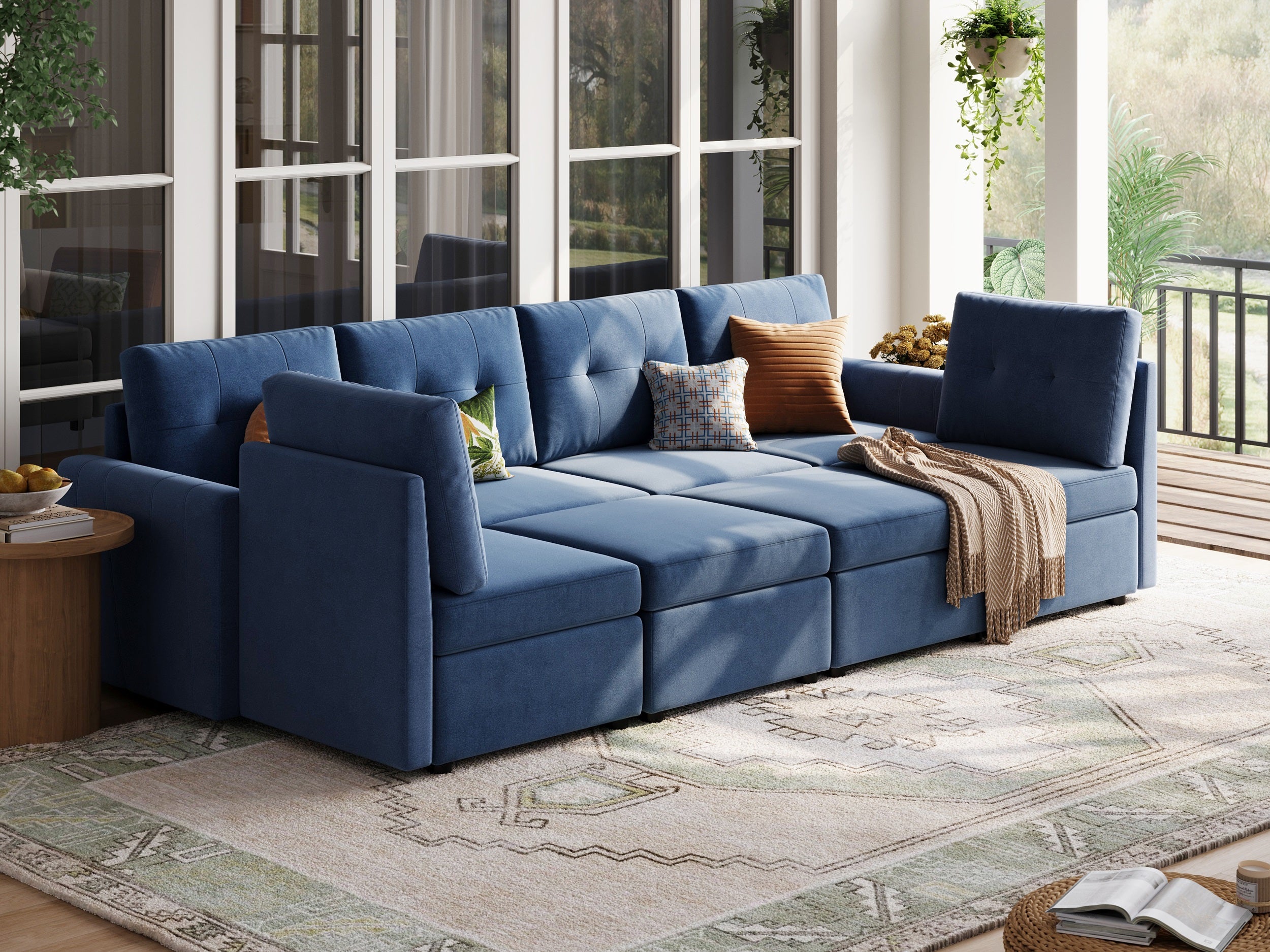 RUBIK III 6 Seats with 2 Ottomans and An Additional Set of Covers - LINSY HOME