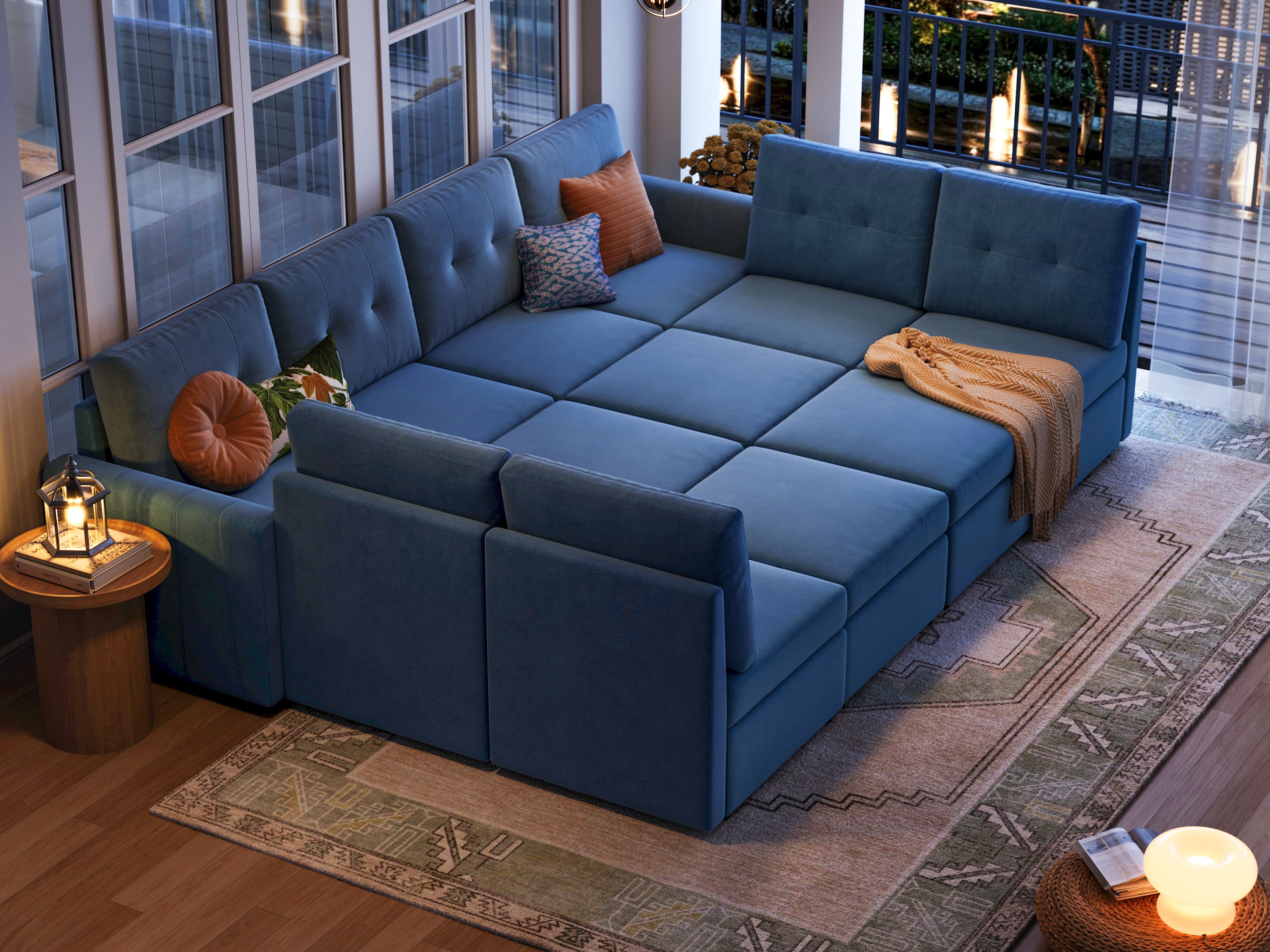 RUBIK III 8 Seats with 4 Ottomans and An Additional Set of Covers - LINSY HOME