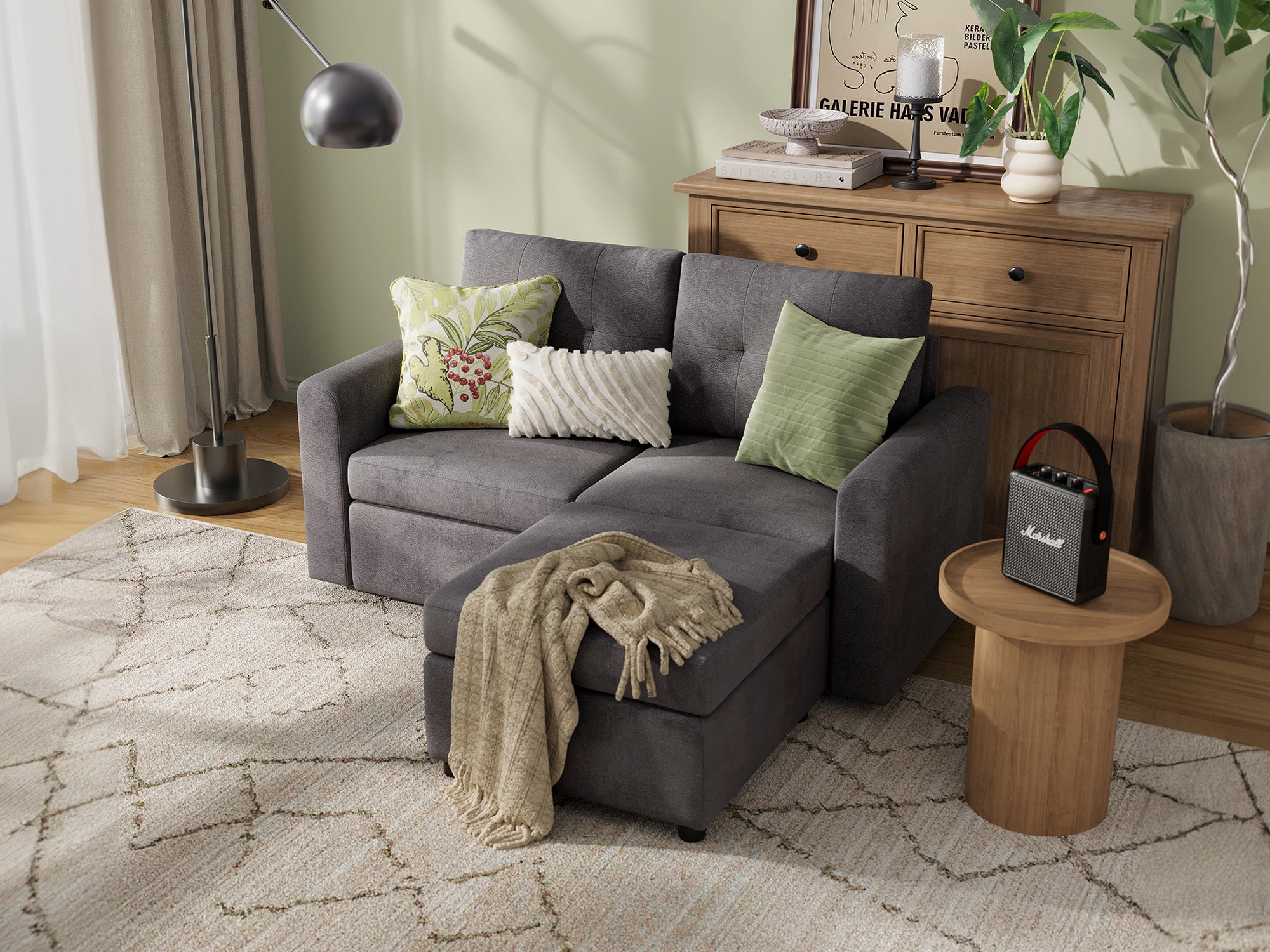 RUBIK III 2 Seats with Ottoman - LINSY HOME