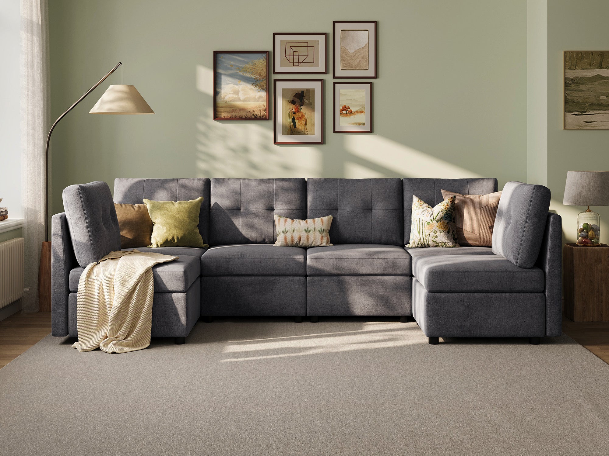 RUBIK III 6 Seats Sofa with An Additional Set of Covers - LINSY HOME