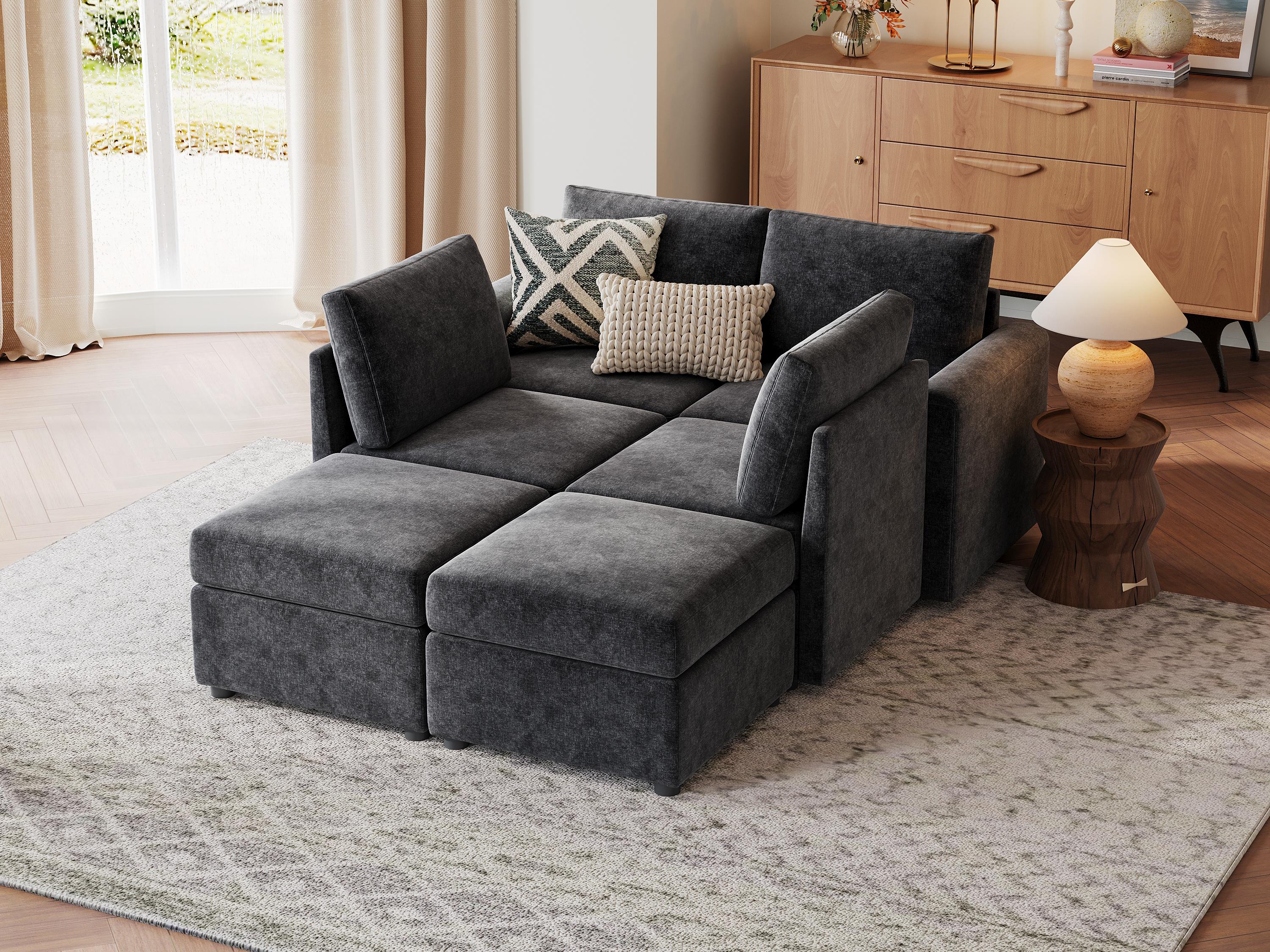 RUBIK I 4 Seats with 2 Ottomans