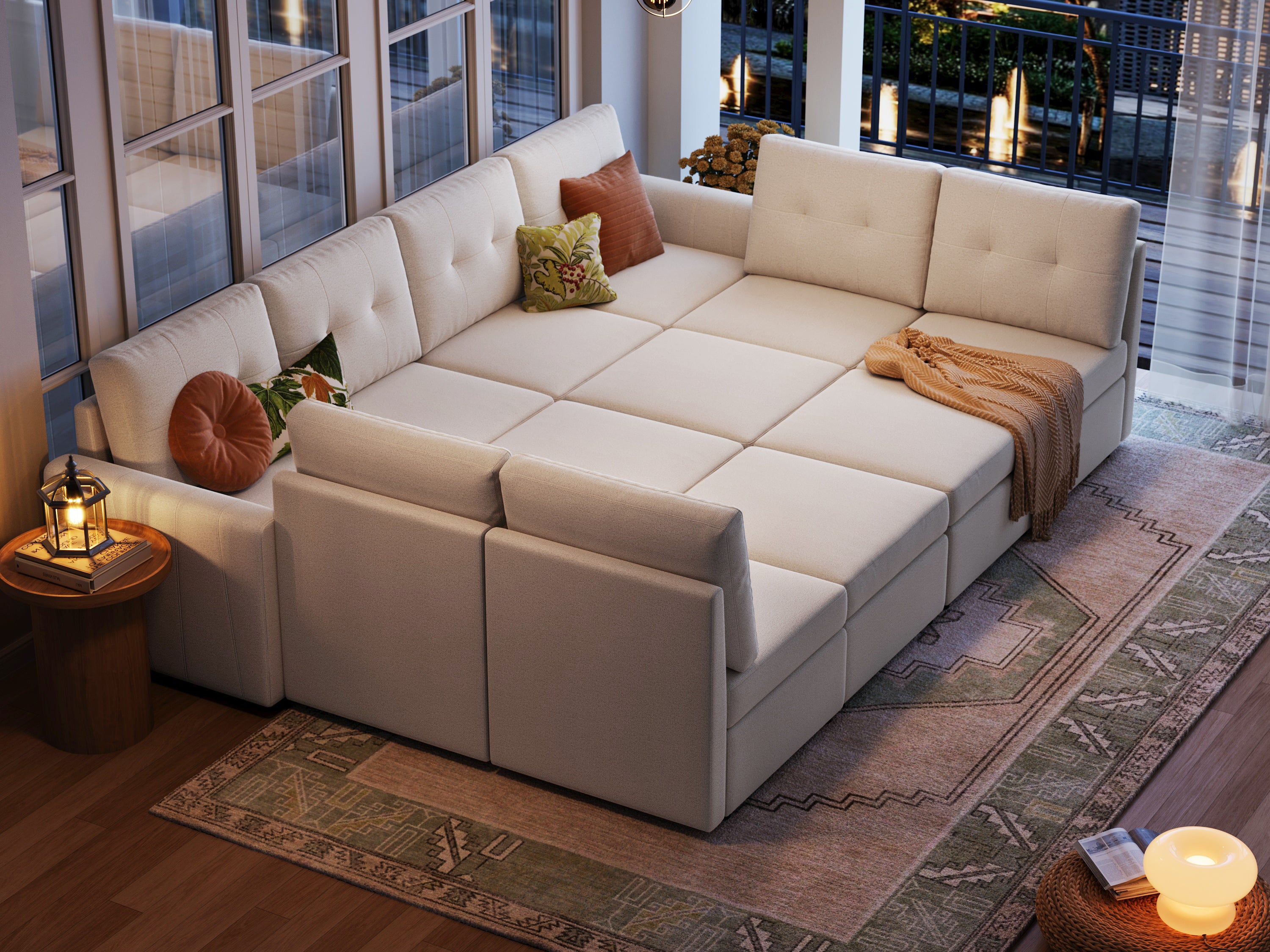 RUBIK III 8 Seats with 4 Ottomans and An Additional Set of Covers - LINSY HOME