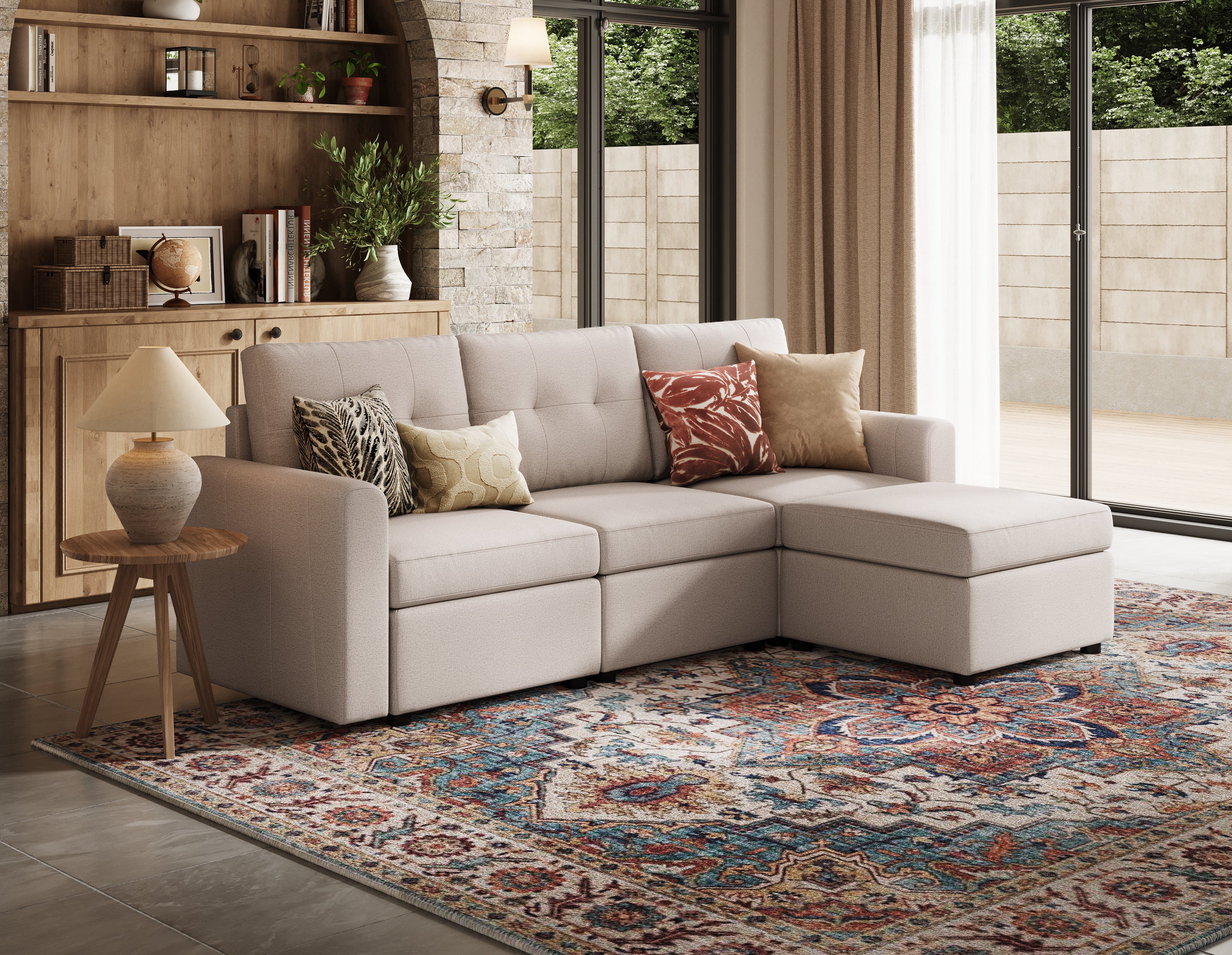RUBIK III 3 Seats with Ottoman - LINSY HOME